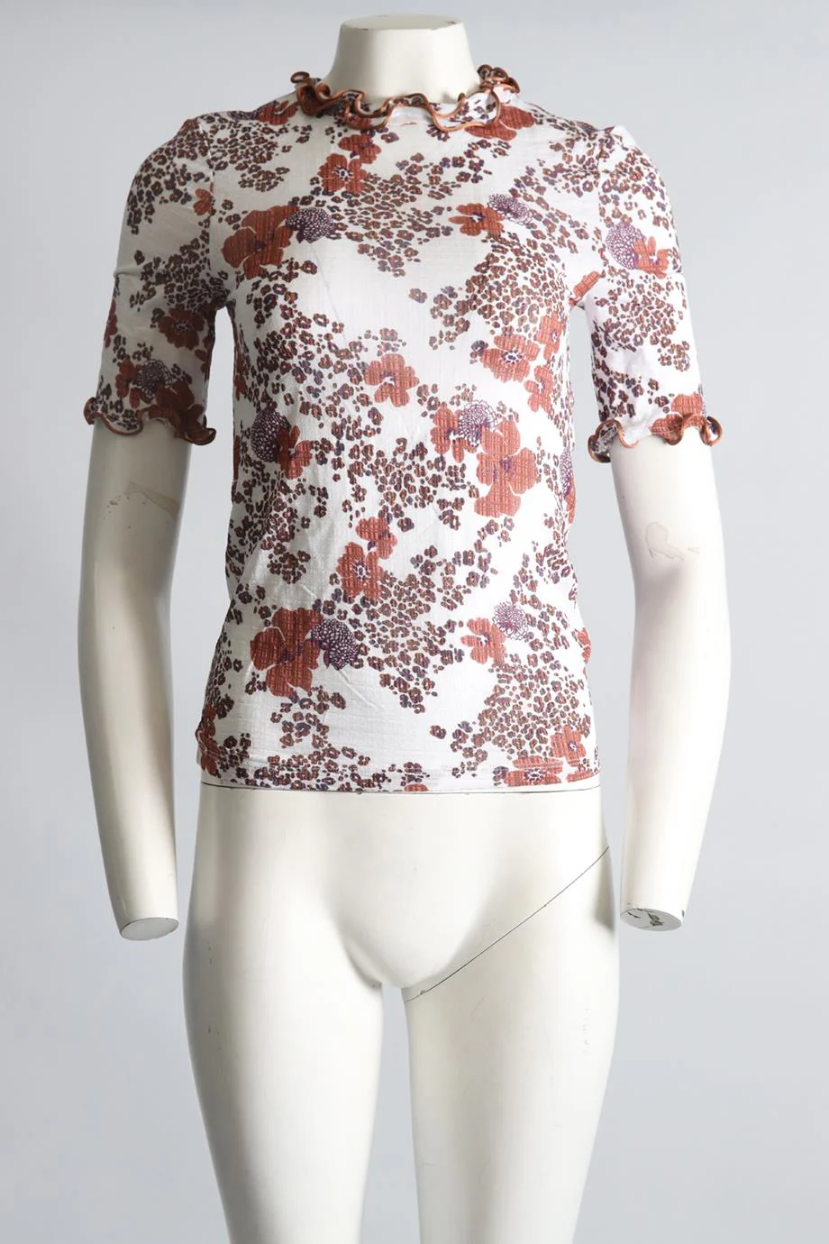 SEE BY CHLOÉ PRINTED STRETCH JERSEY TOP MEDIUM - Image 2