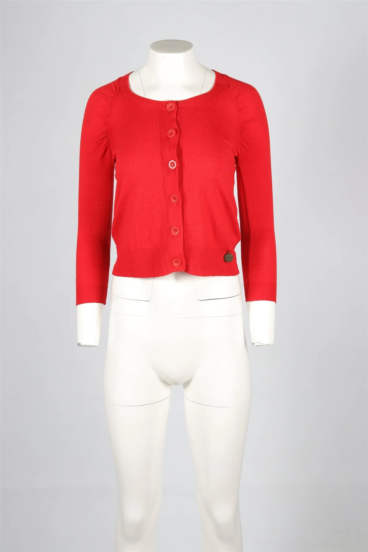 SEE BY CHLOÉ RED WOOL CARDIGAN IT 40 UK 8 - Image 2