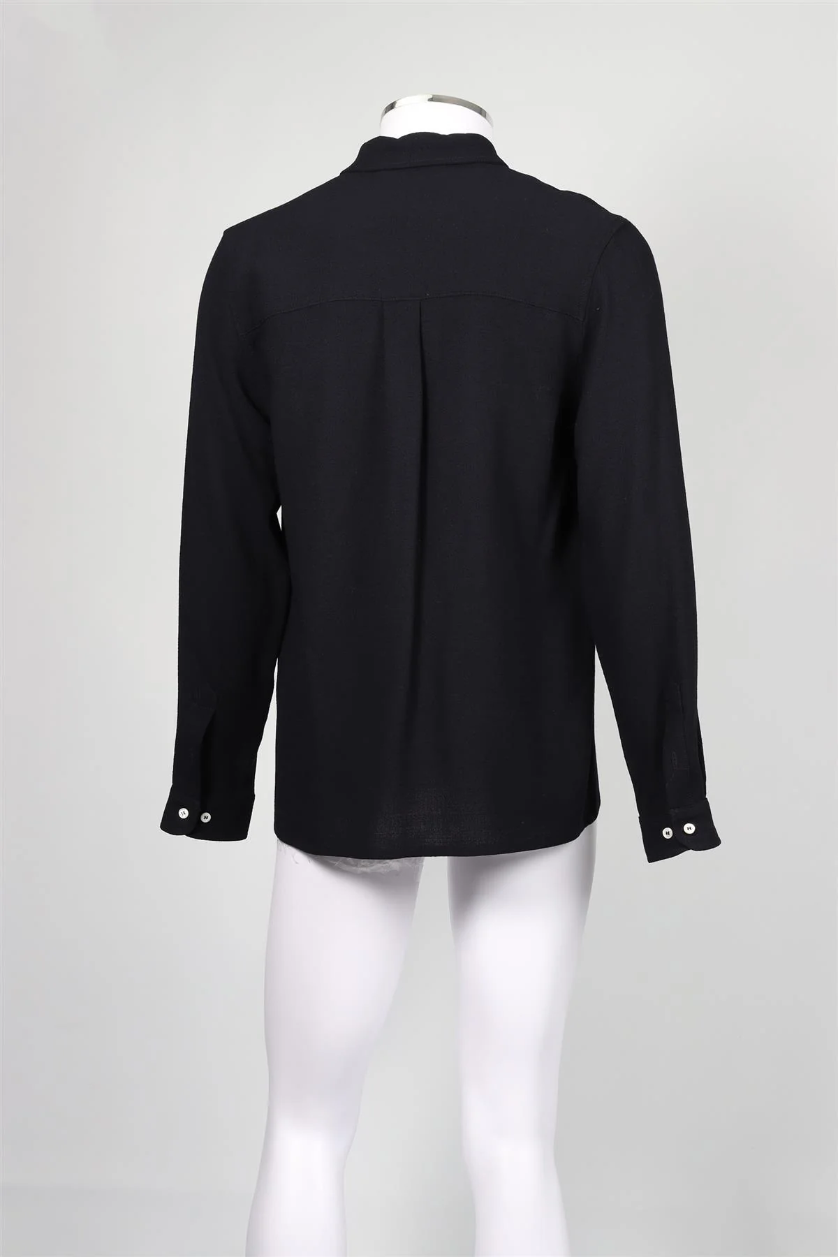 SÉFR NAVY MEN'S WOOL BLEND SHIRT MEDIUM - Image 4