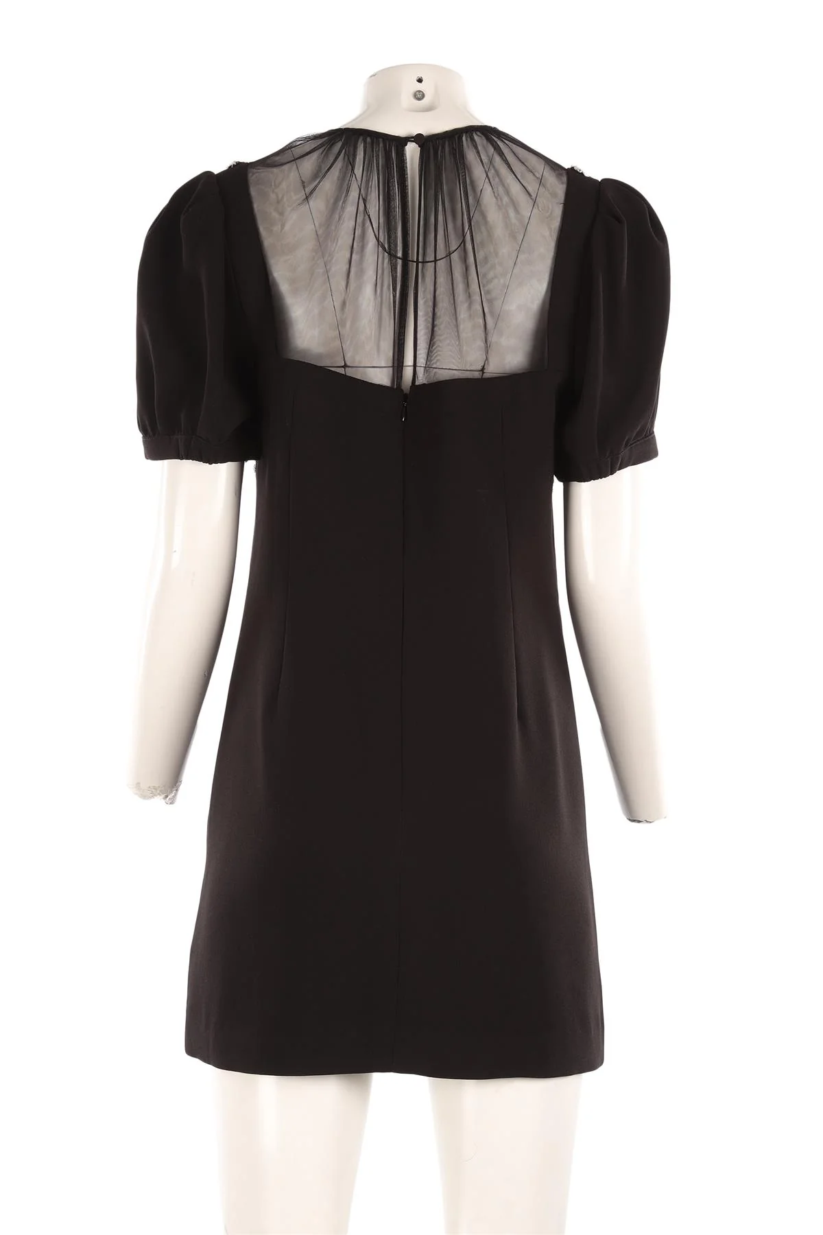 SELF-PORTRAIT BLACK CREPE MINI DRESS UK 14 - Image 4