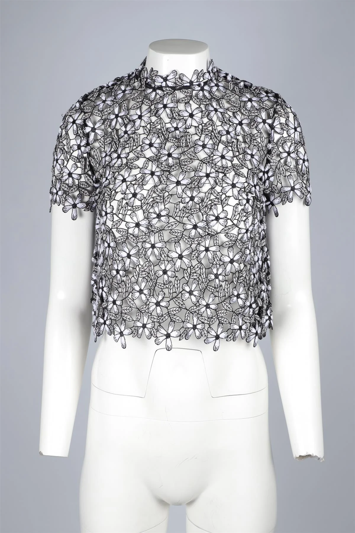 SELF-PORTRAIT BLACK CROCHET TOP UK 4 - Image 2