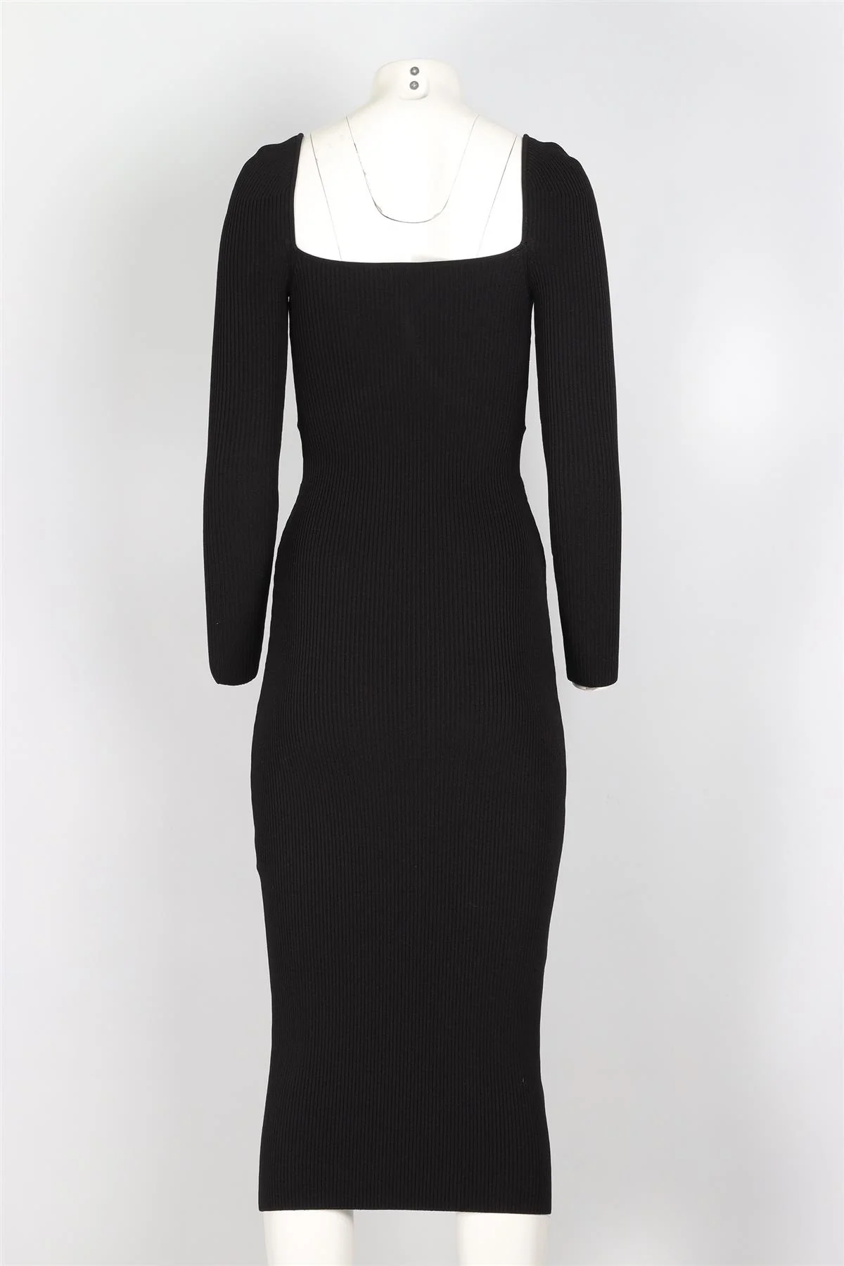 SELF-PORTRAIT BLACK KNIT MIDI DRESS SMALL - Image 4