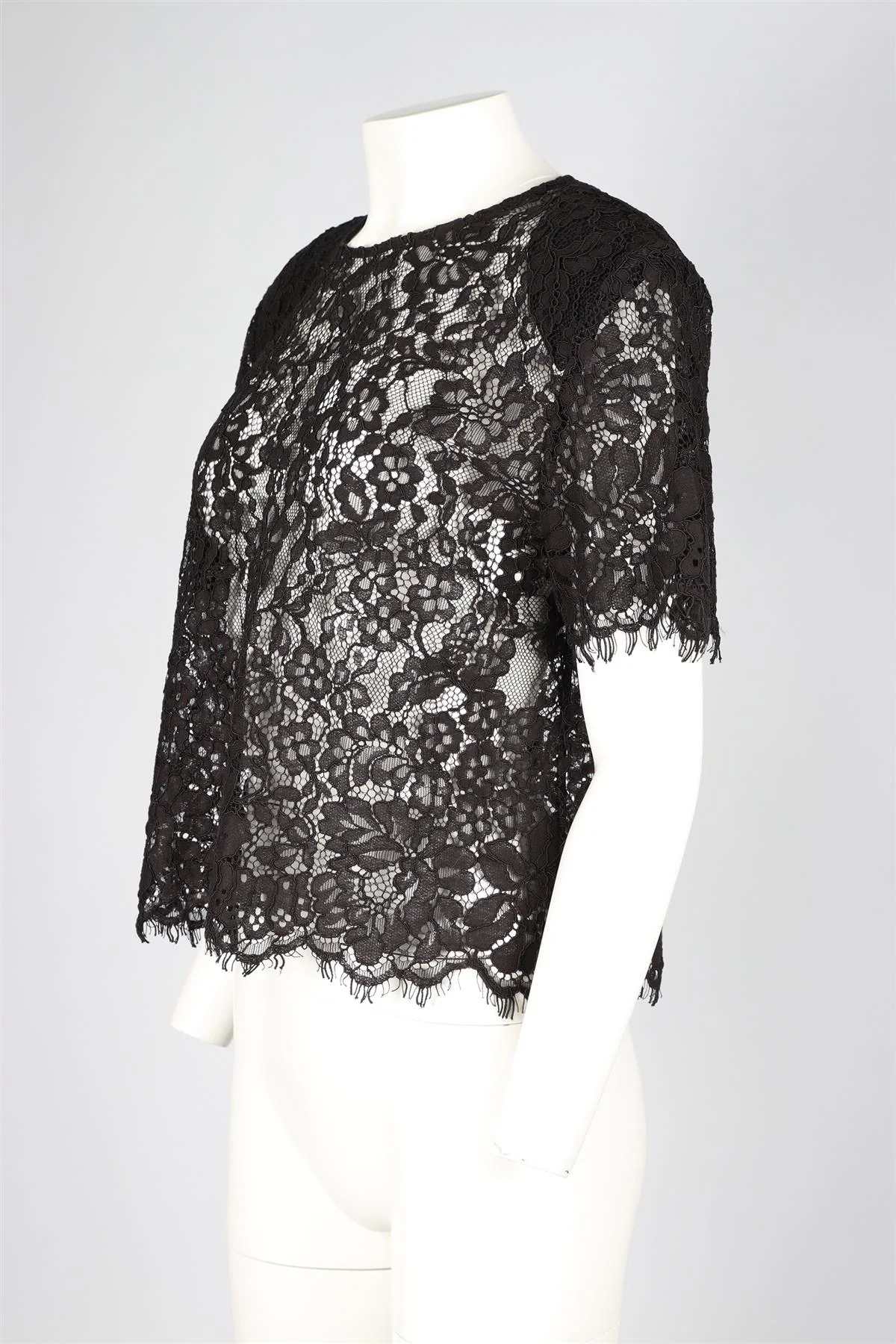 SELF-PORTRAIT BLACK LACE TOP UK 12 - Image 3