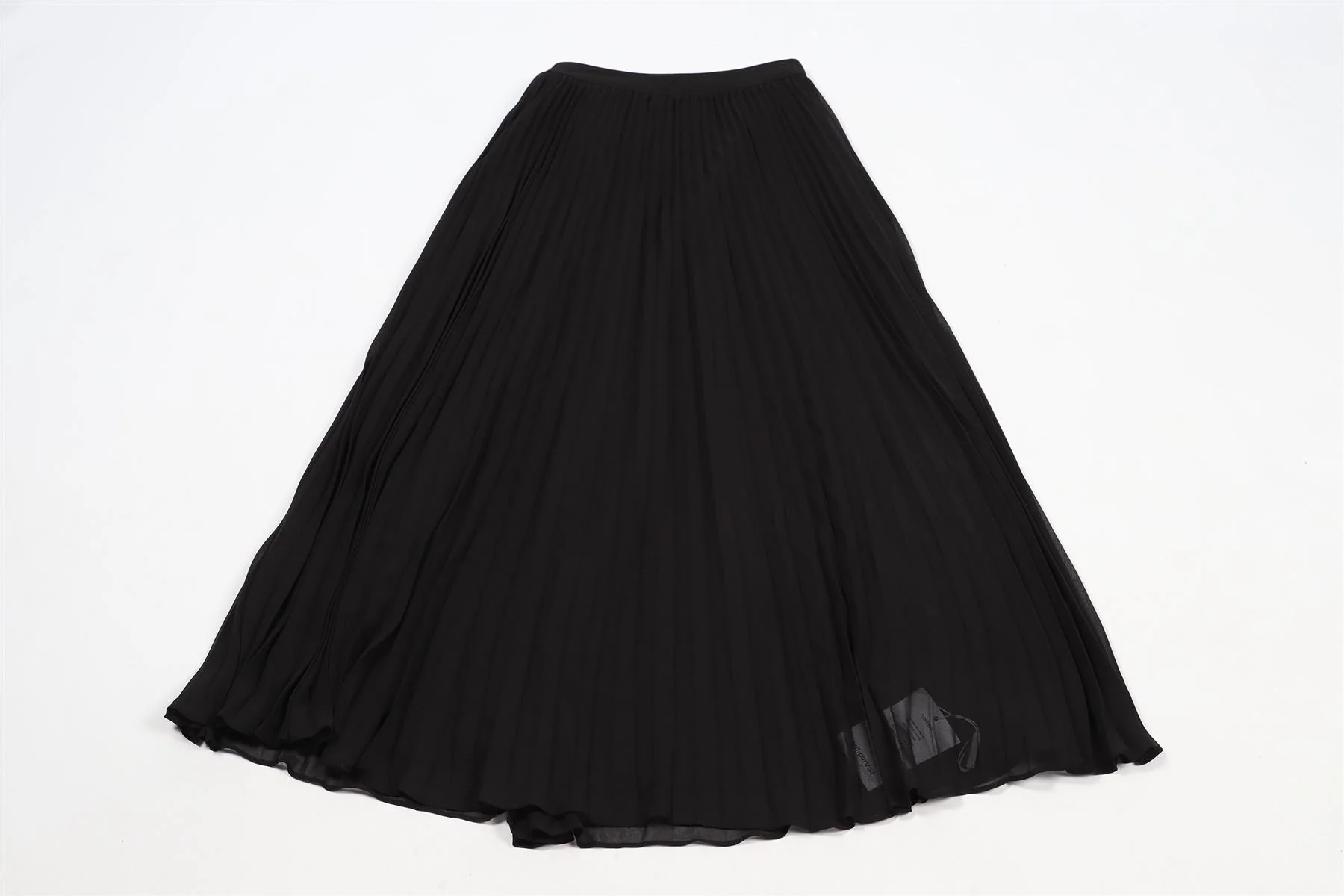 SELF-PORTRAIT BLACK PLEATED CHIFFON MIDI SKIRT UK 4 - Image 2