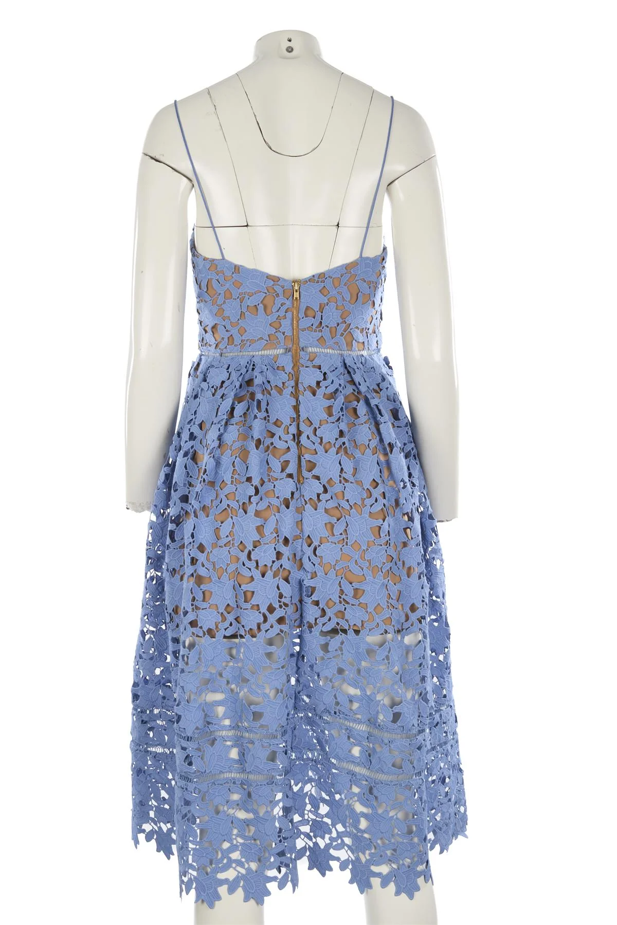 SELF-PORTRAIT BLUE CROCHET MIDI DRESS UK 10 - Image 4
