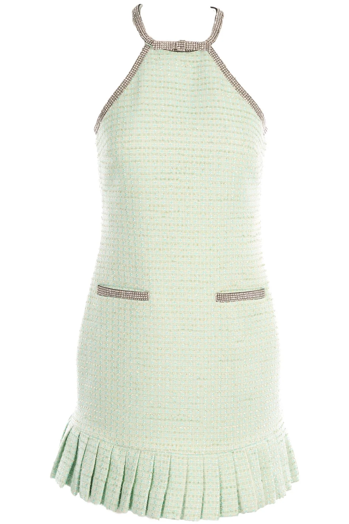 SELF-PORTRAIT BLUE WOOL MINI DRESS UK 8
