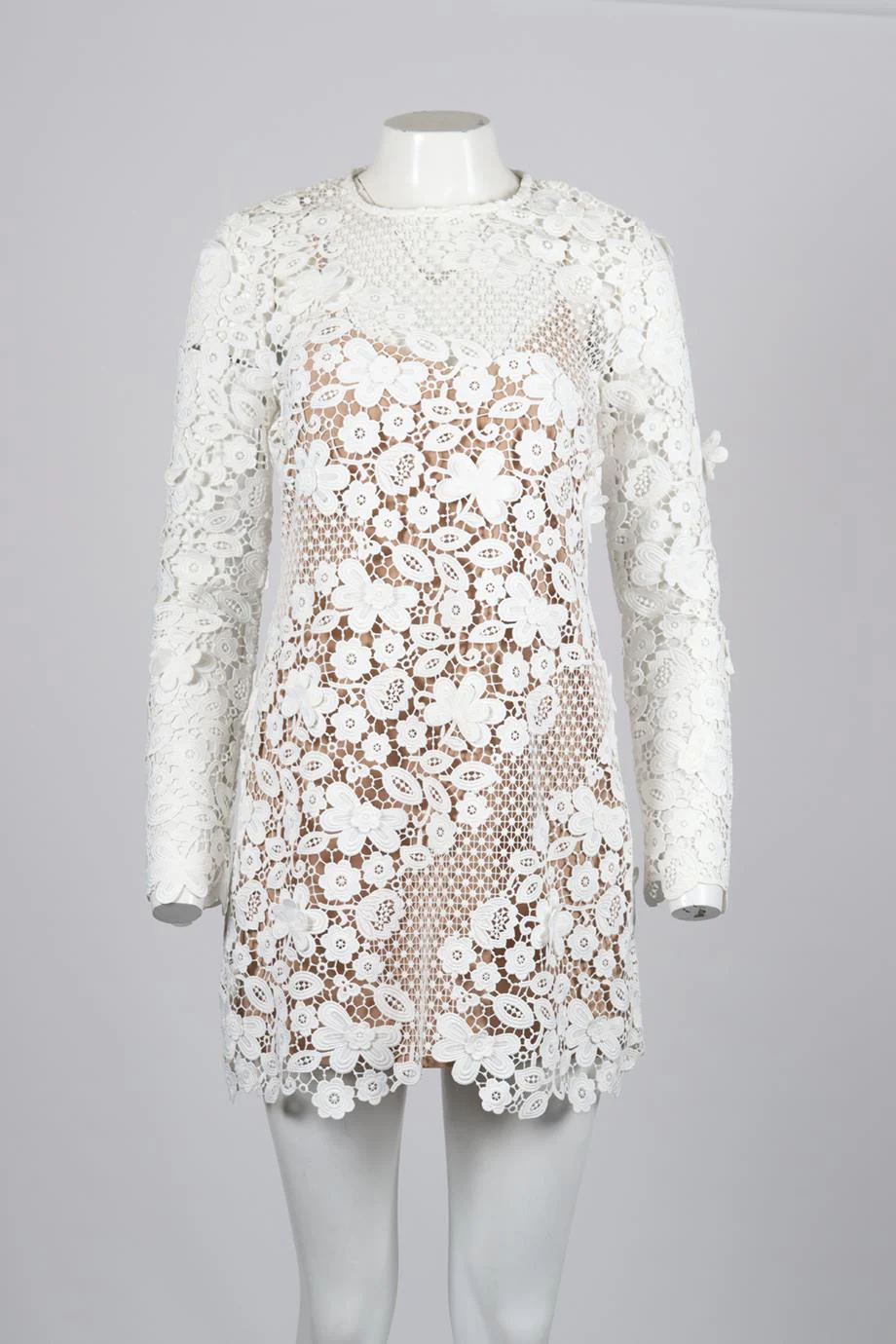 SELF-PORTRAIT CROCHET MINI DRESS UK 12 - Image 2