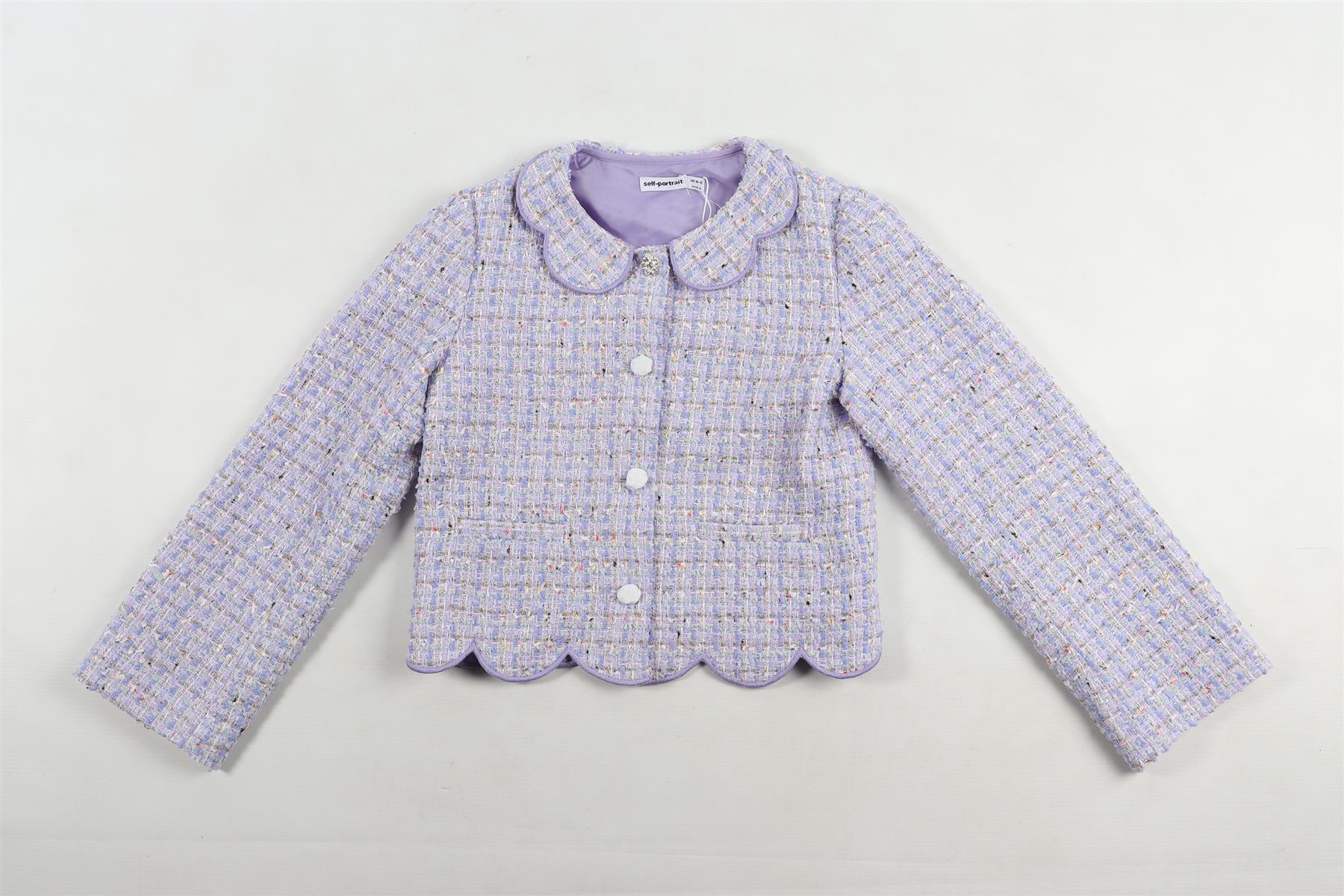SELF-PORTRAIT PURPLE KIDS GIRLS TWEED JACKET 10-12 YEARS - Image 2