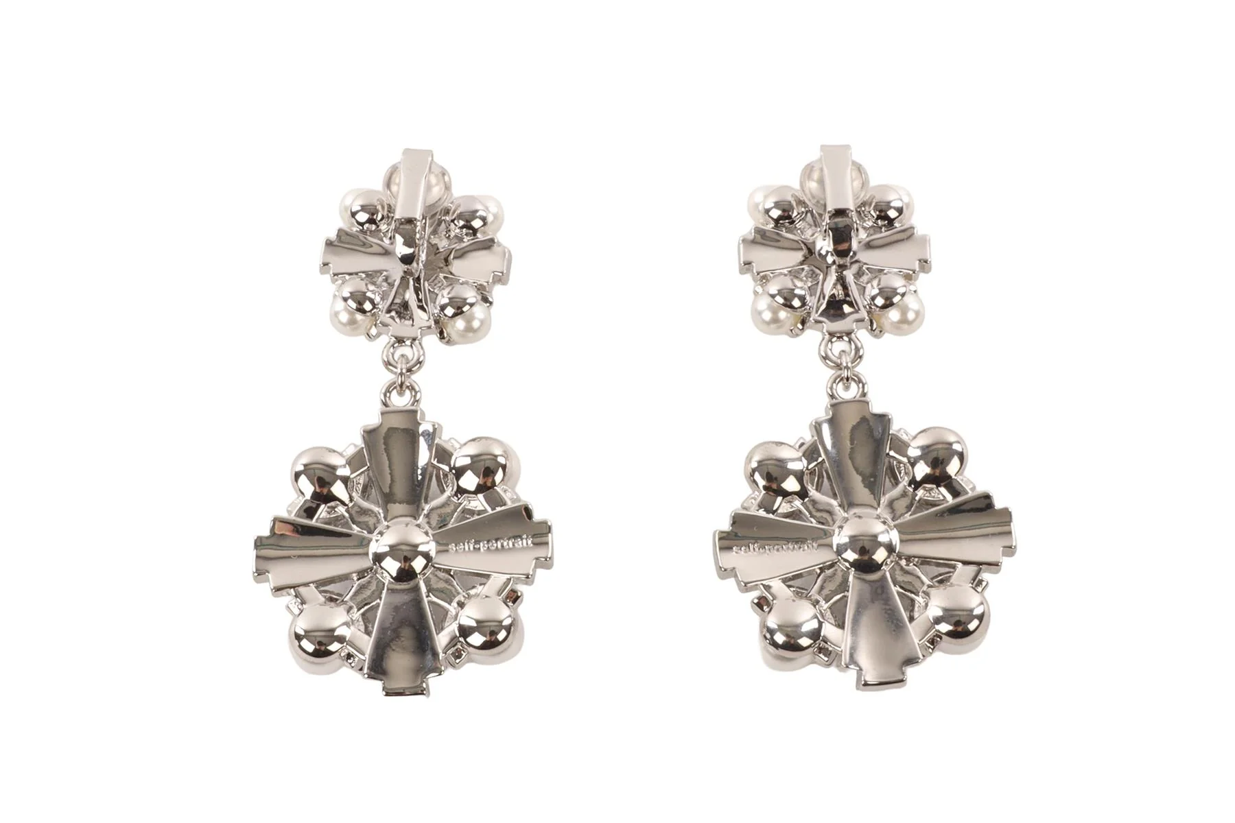 SELF PORTRAIT SILVER CLIP EARRINGS - Image 4
