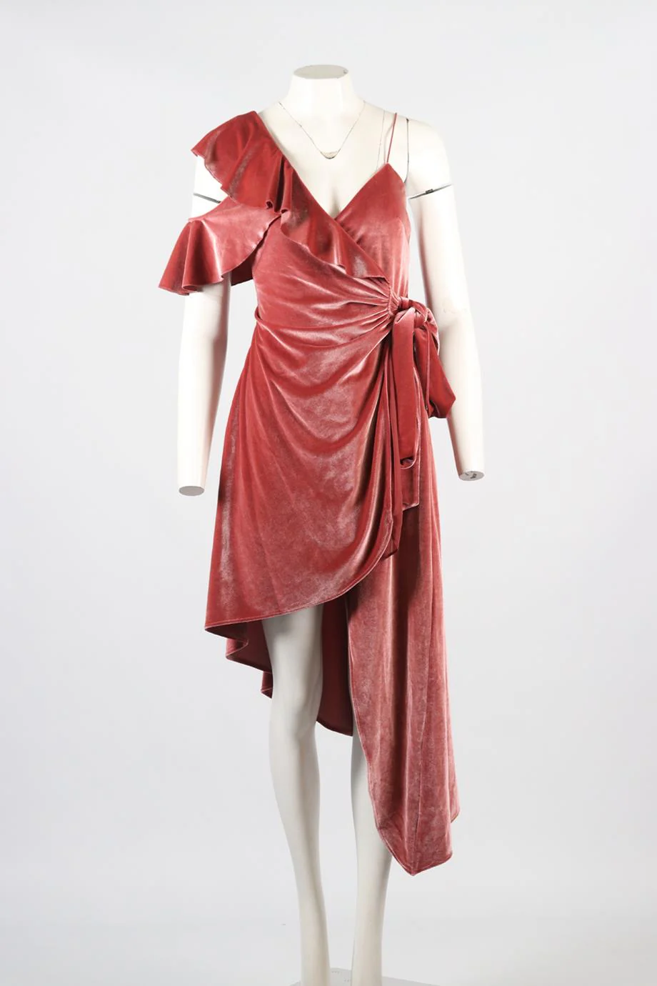 SELF-PORTRAIT VELVET MINI WRAP DRESS UK 12 - Image 2