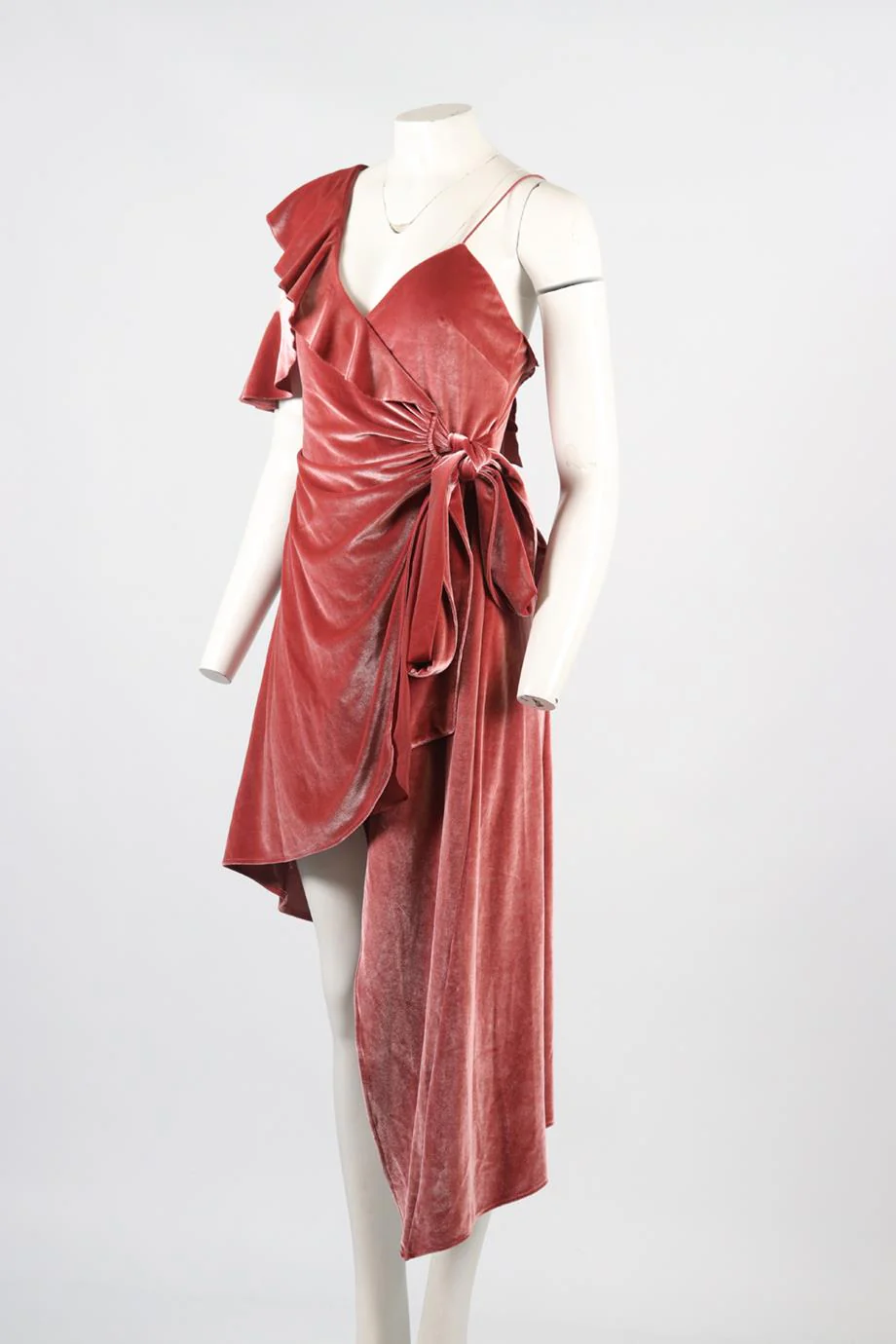 SELF-PORTRAIT VELVET MINI WRAP DRESS UK 12 - Image 3