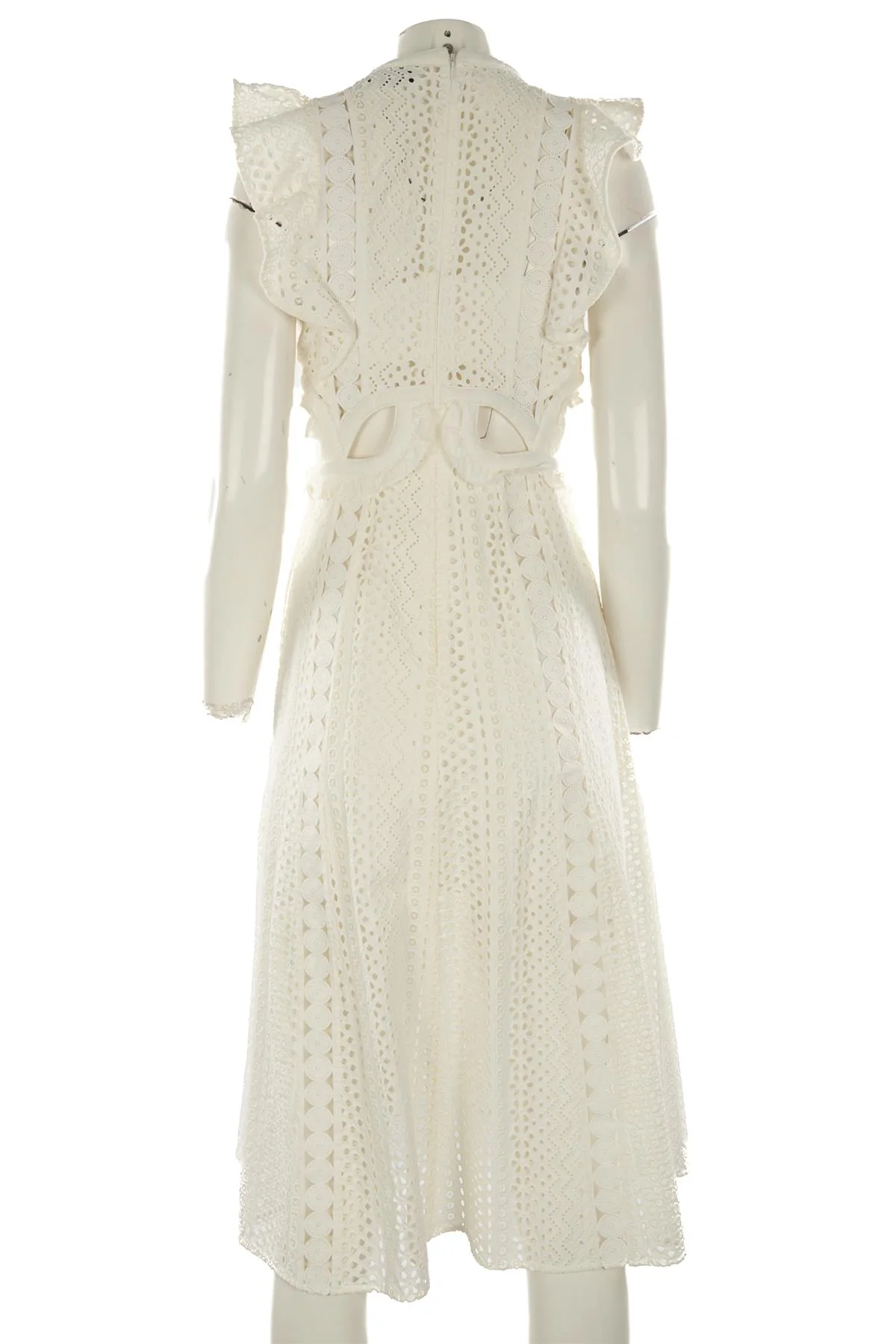 SELF-PORTRAIT WHITE CROCHET MAXI DRESS UK 10 - Image 4