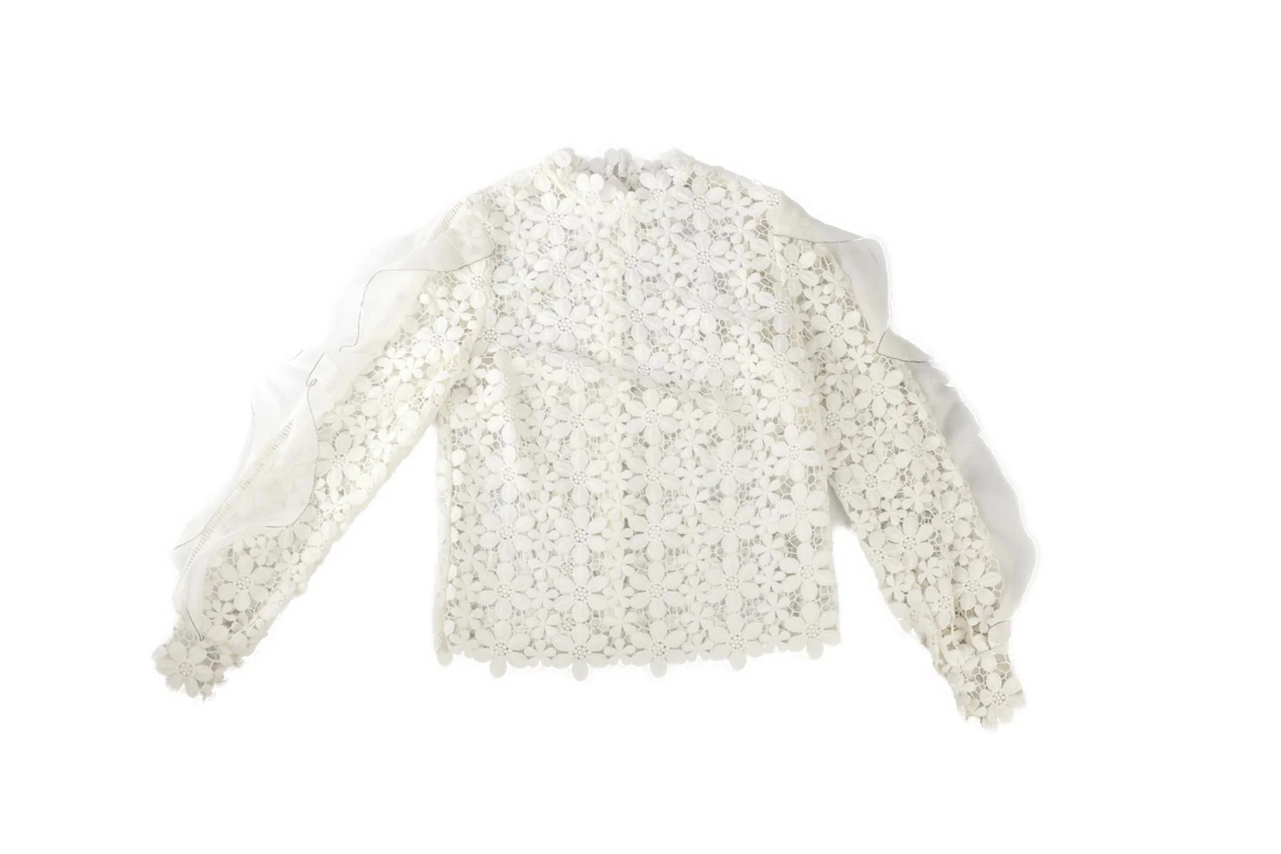 SELF-PORTRAIT WHITE CROCHET TOP UK 4 - Image 2