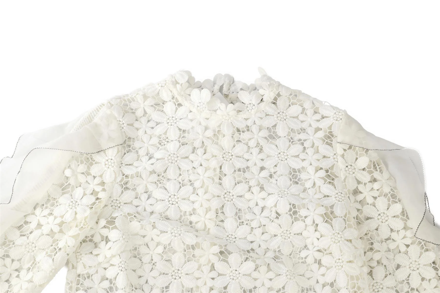 SELF-PORTRAIT WHITE CROCHET TOP UK 4 - Image 3