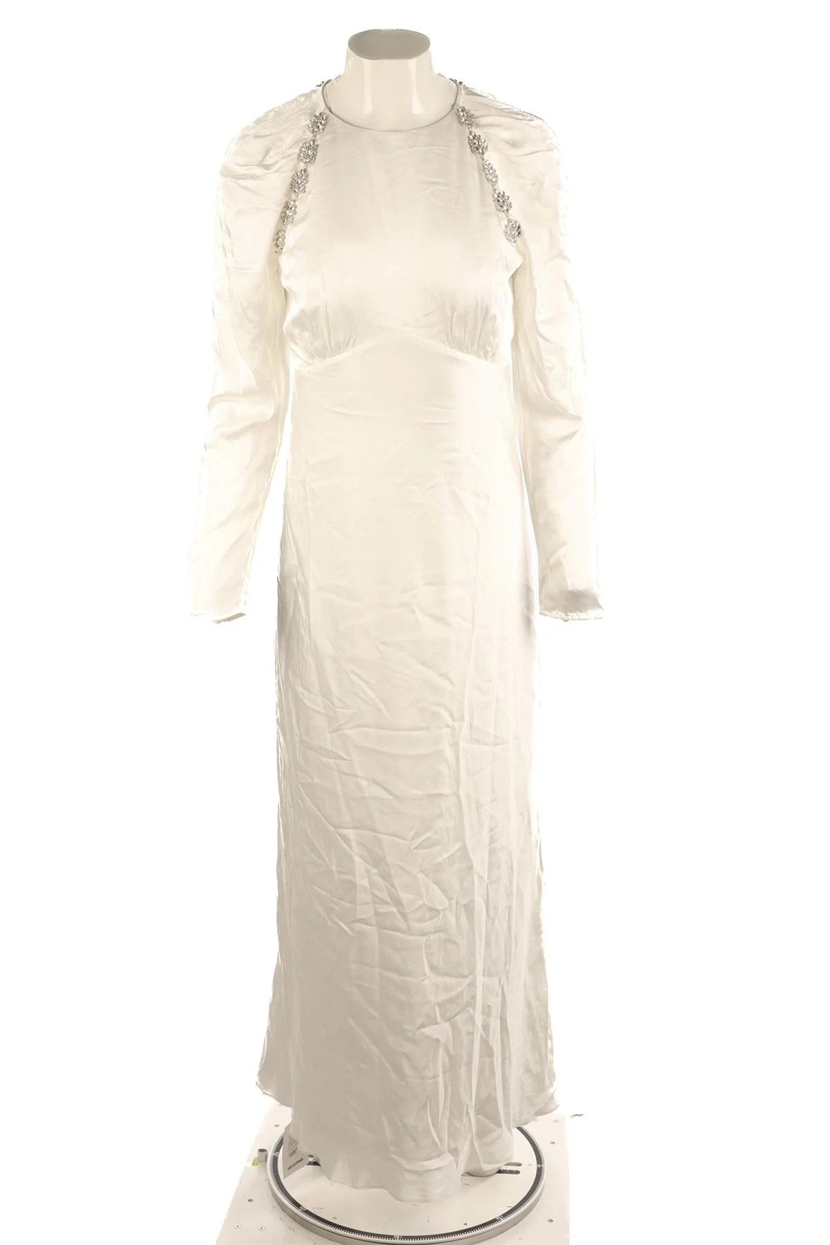 SELF-PORTRAIT WHITE SATIN MAXI DRESS UK 8 - Image 2