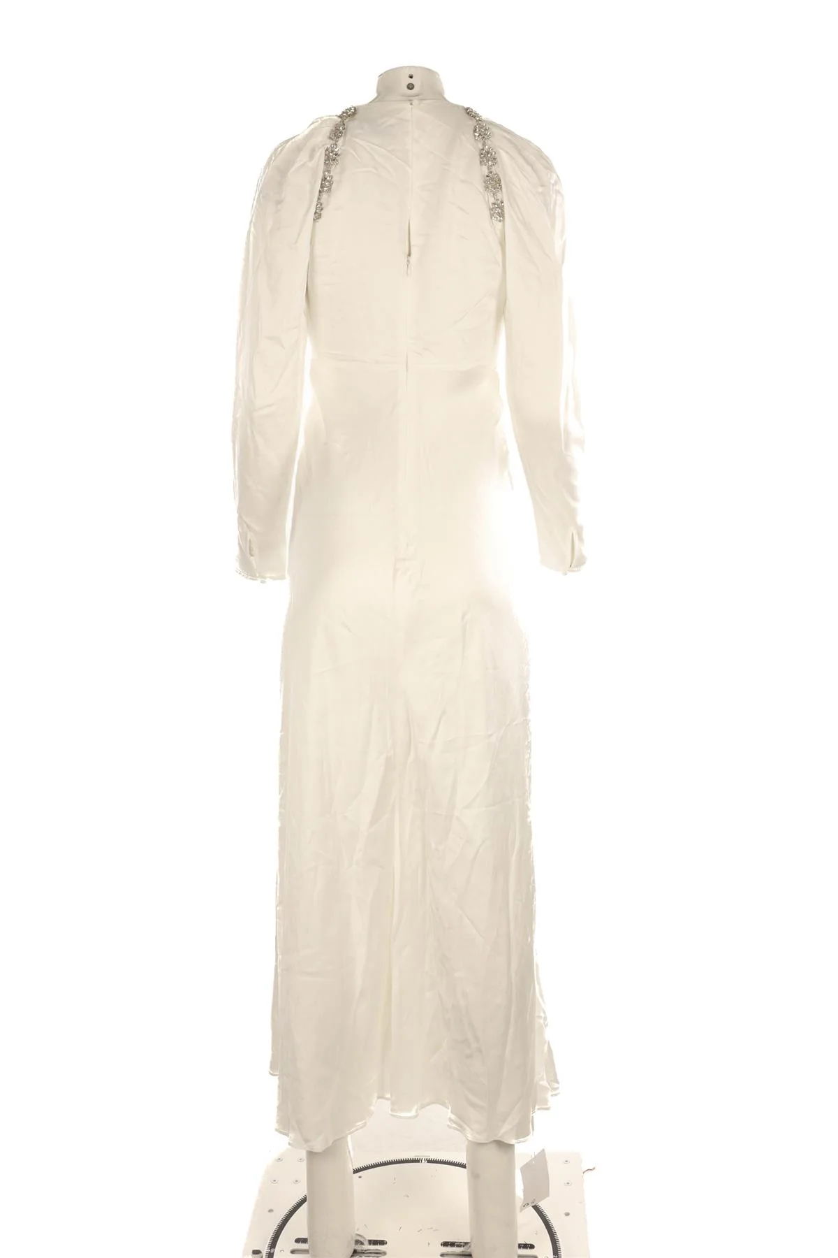 SELF-PORTRAIT WHITE SATIN MAXI DRESS UK 8 - Image 4