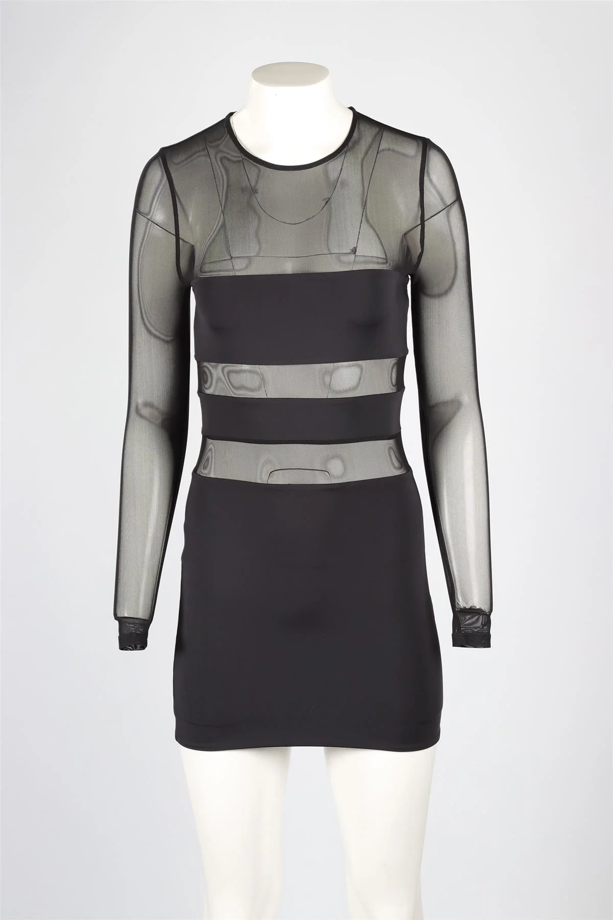 SER.O.YA BLACK MESH MINI DRESS XSMALL - Image 2