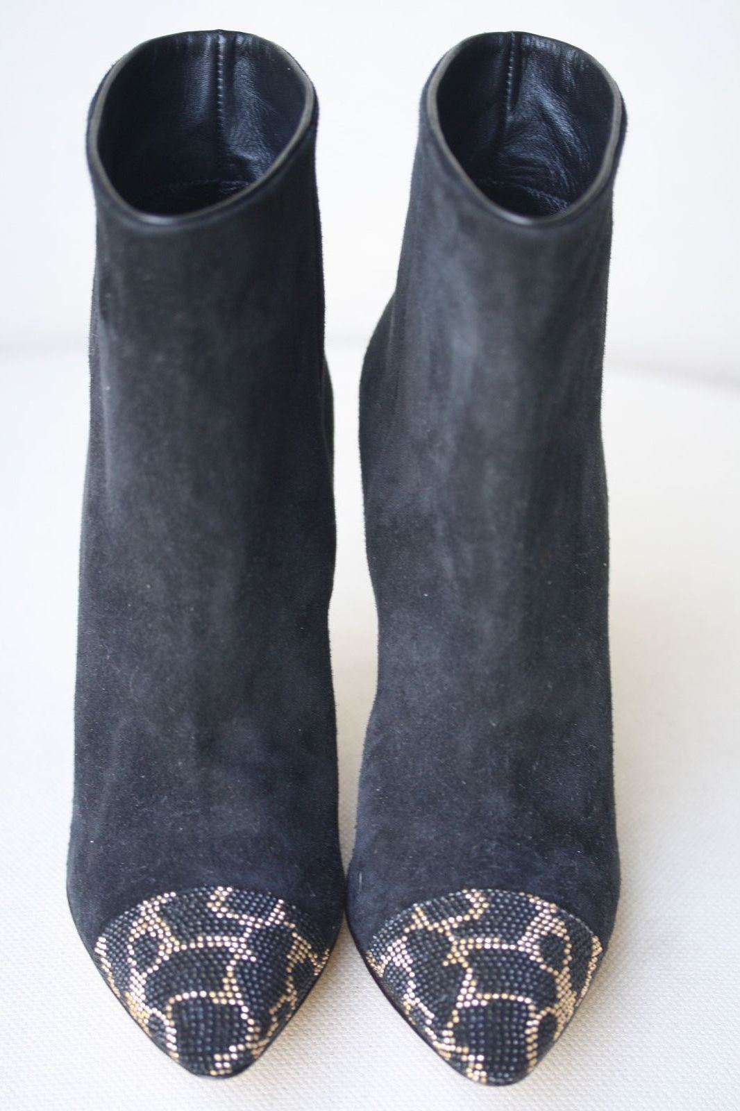 SERGIO ROSSI BLACK SUEDE ANKLE BOOTS  EU 37.5 UK 4.5 US 7.5 - Image 10