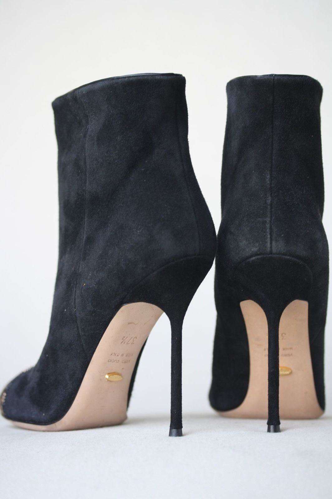 SERGIO ROSSI BLACK SUEDE ANKLE BOOTS  EU 37.5 UK 4.5 US 7.5 - Image 4