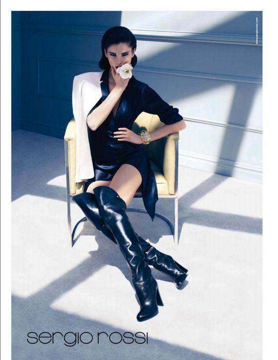 SERGIO ROSSI OVER-THE-KNEE LEATHER BOOTS EU 37.5 UK 4.5 US 7.5 - Image 6