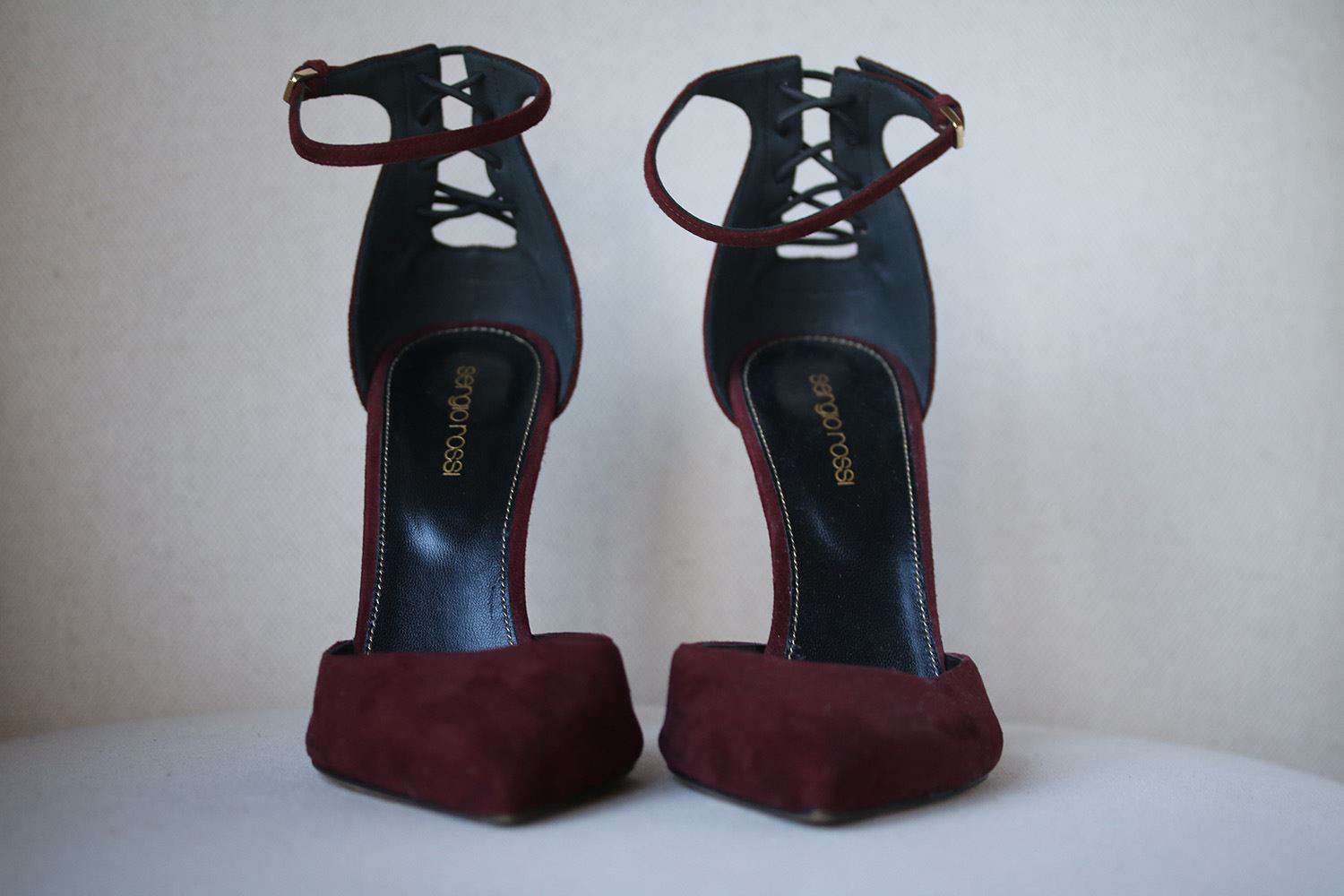 SERGIO ROSSI ROYAL LACE UP SUEDE PUMPS EU 39 UK 6 US 9 - Image 3