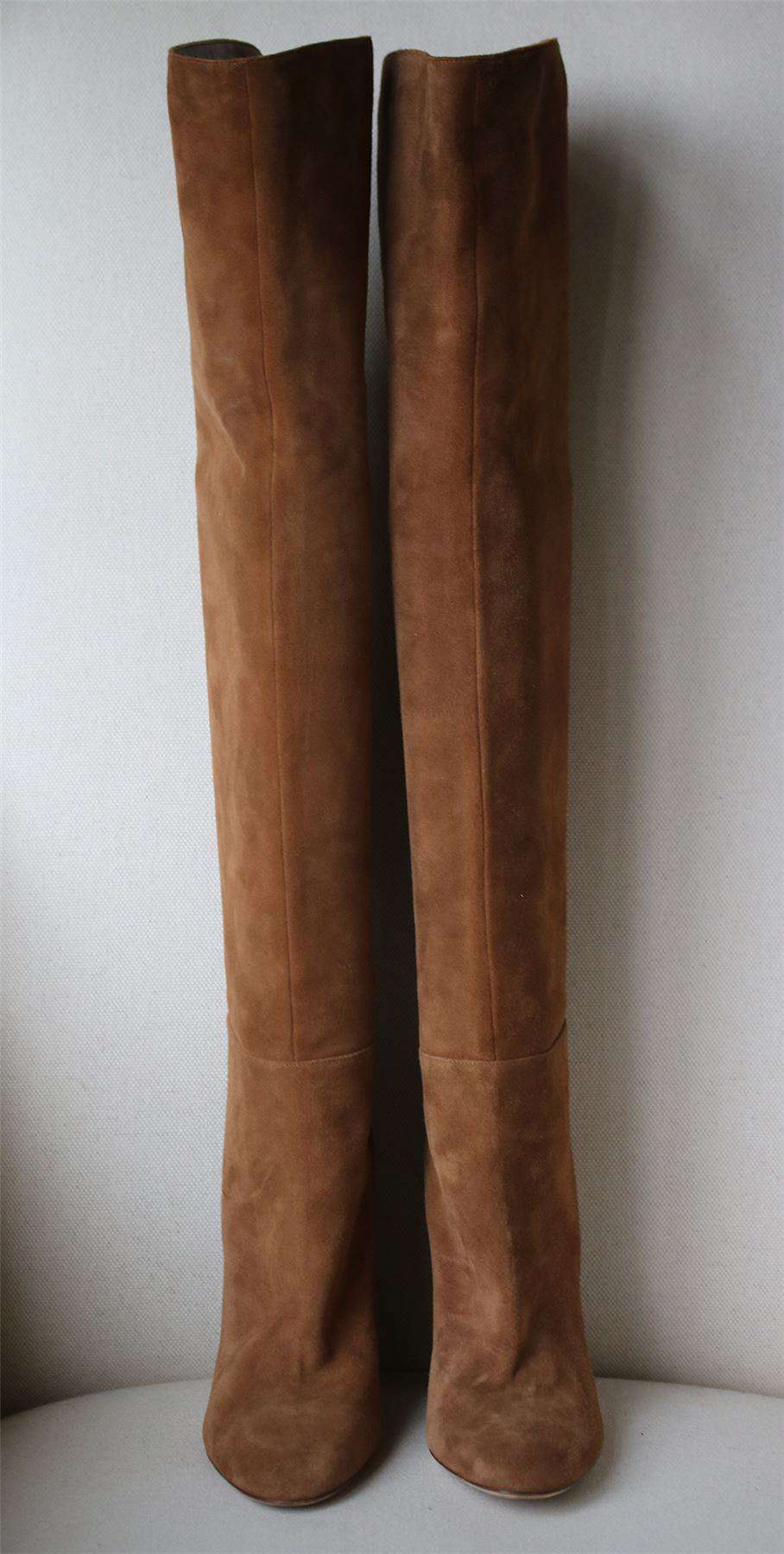 SERGIO ROSSI VIRGINIA 105 SUEDE OVER THE KNEE BOOTS EU 39.5 UK 6.5 US 9.5 - Image 2