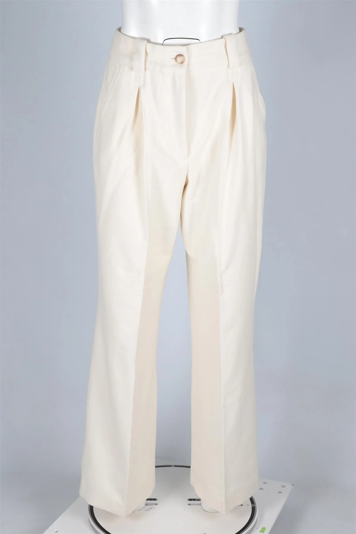 SEZANE CREAM WOOL WIDE LEG PANTS FR 38 UK 10 - Image 2