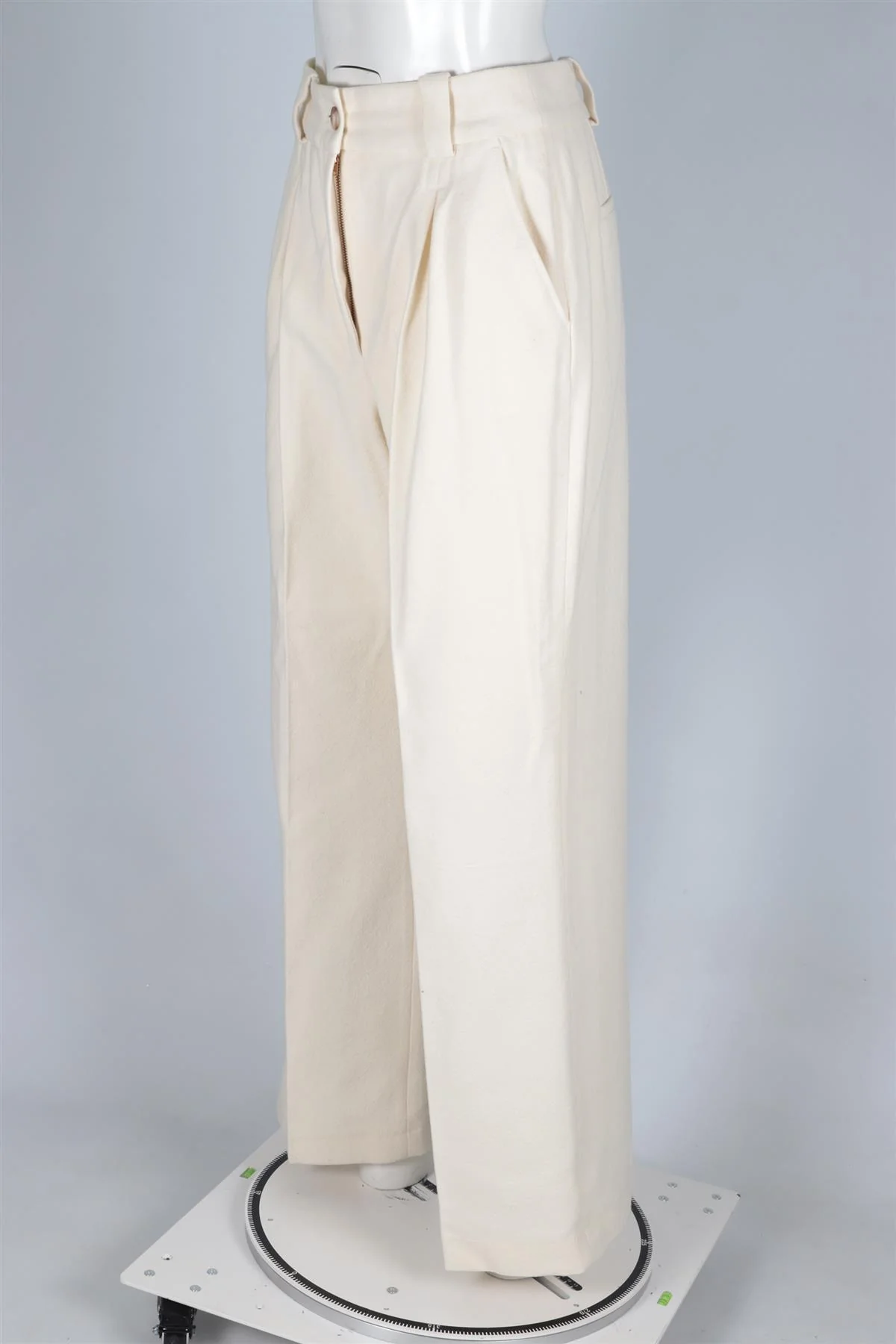 SEZANE CREAM WOOL WIDE LEG PANTS FR 38 UK 10 - Image 3