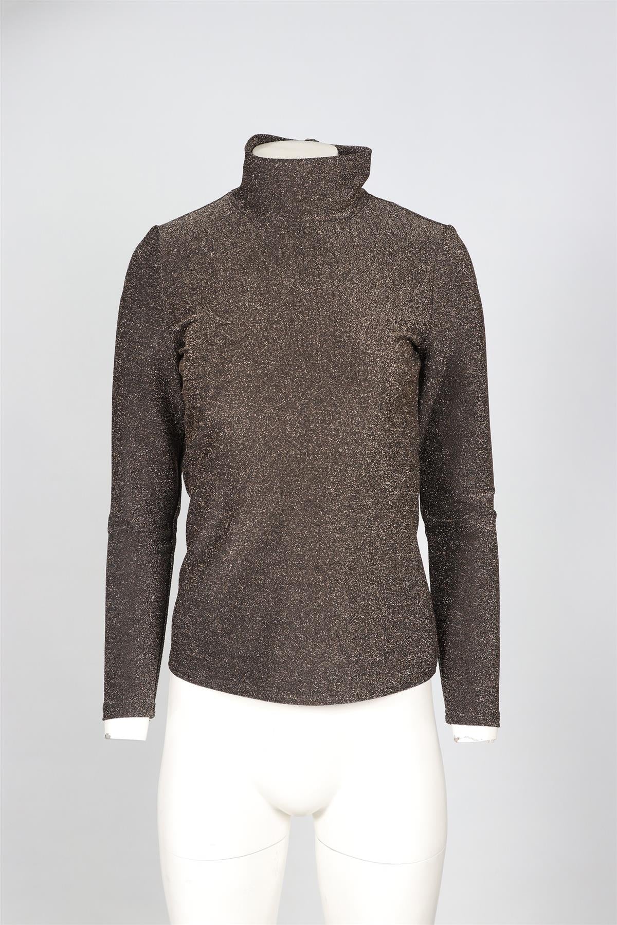 SEZANE GOLD KNIT TOP SMALL - Image 2