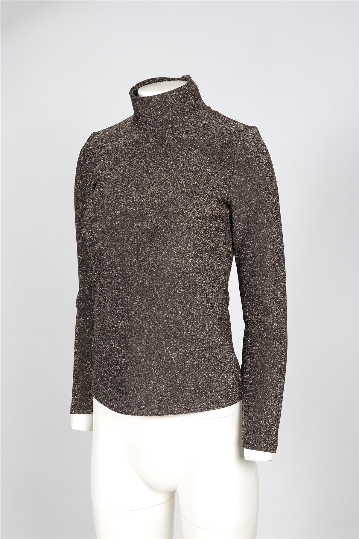 SEZANE GOLD KNIT TOP SMALL - Image 3