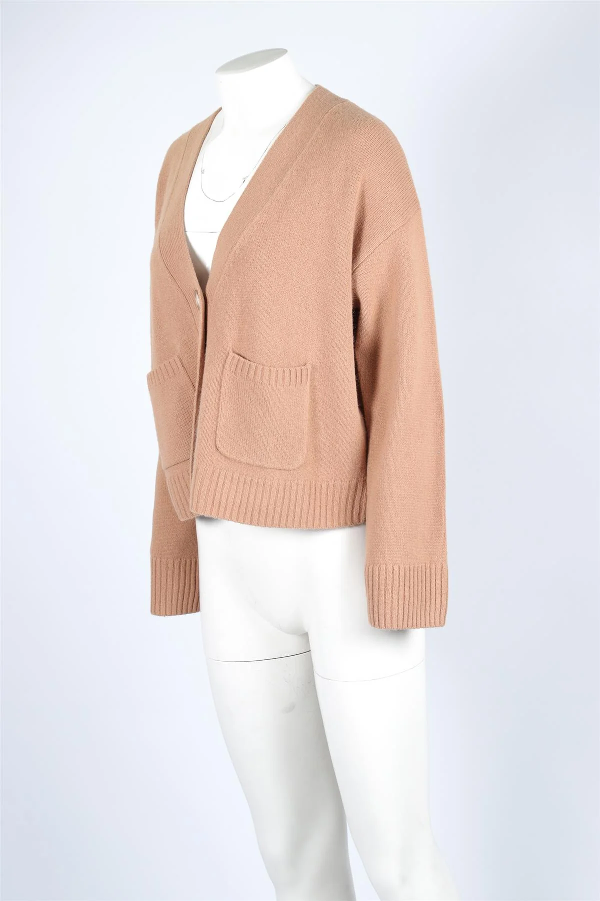 SEZANE TAN WOOL CARDIGAN MEDIUM - Image 3