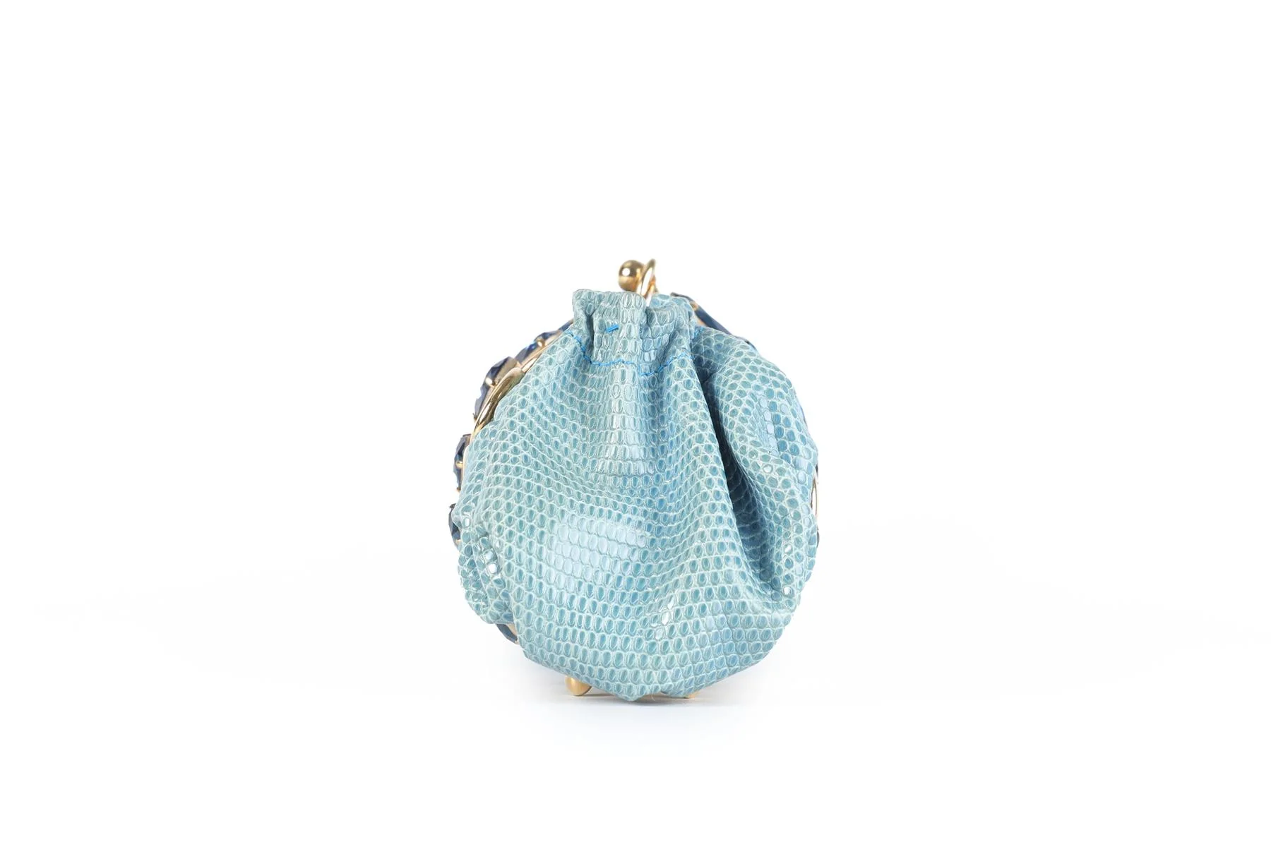 SHANA LONDON BLUE CRYSTAL AND PYTHON CLUTCH - Image 5
