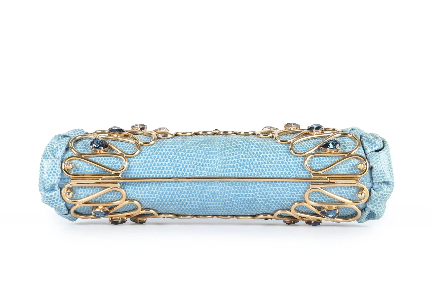 SHANA LONDON BLUE CRYSTAL AND PYTHON CLUTCH - Image 7
