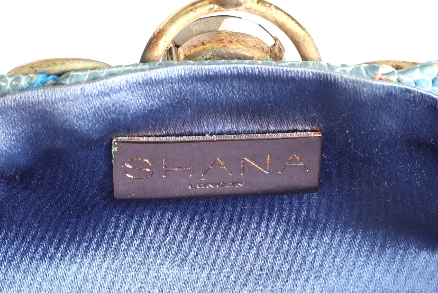 SHANA LONDON BLUE CRYSTAL AND PYTHON CLUTCH - Image 9