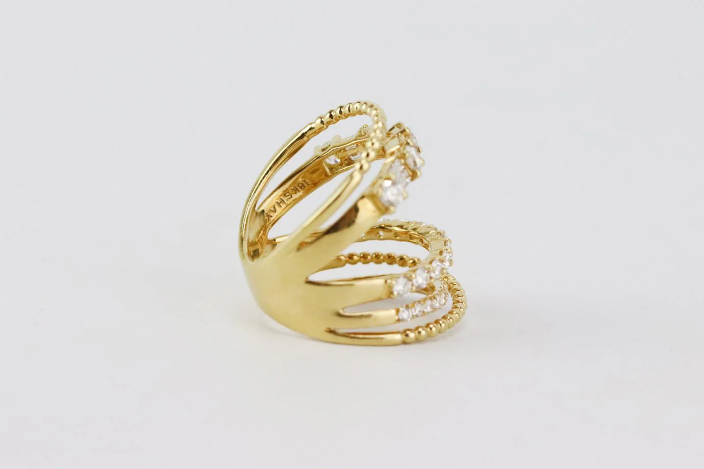 SHAY 18K YELLOW GOLD AND MIXED DIAMOND RING 16 MM - Image 3