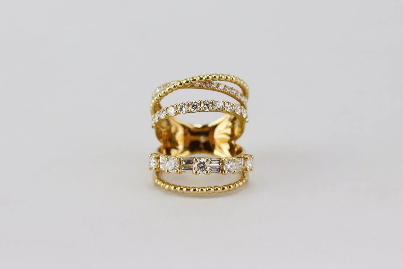 SHAY 18K YELLOW GOLD AND MIXED DIAMOND RING 16 MM - Image 6