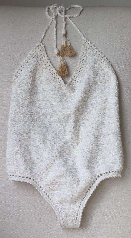 SHE MADE ME ESSENTIAL CROCHET ONE PIECE SWIMSUIT SMALL/MEDIUM - Image 5