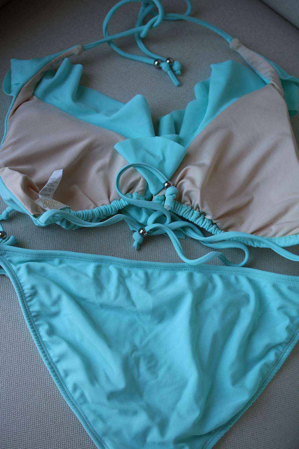 SHOSHANNA RUFFLE HALTER TRIANGLE BIKINI MEDIUM - Image 4