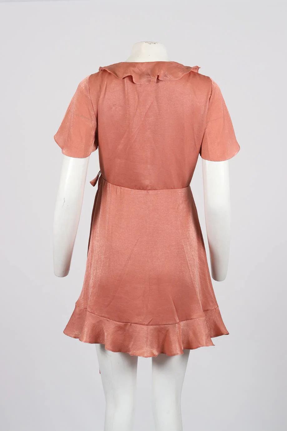 SHOW ME YOUR MUMU SATIN MINI WRAP DRESS LARGE - Image 4