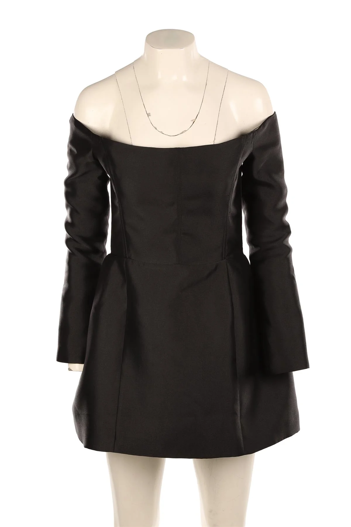 SILVIA ASTORE BLACK SATIN MINI DRESS IT 40 UK 8 - Image 2