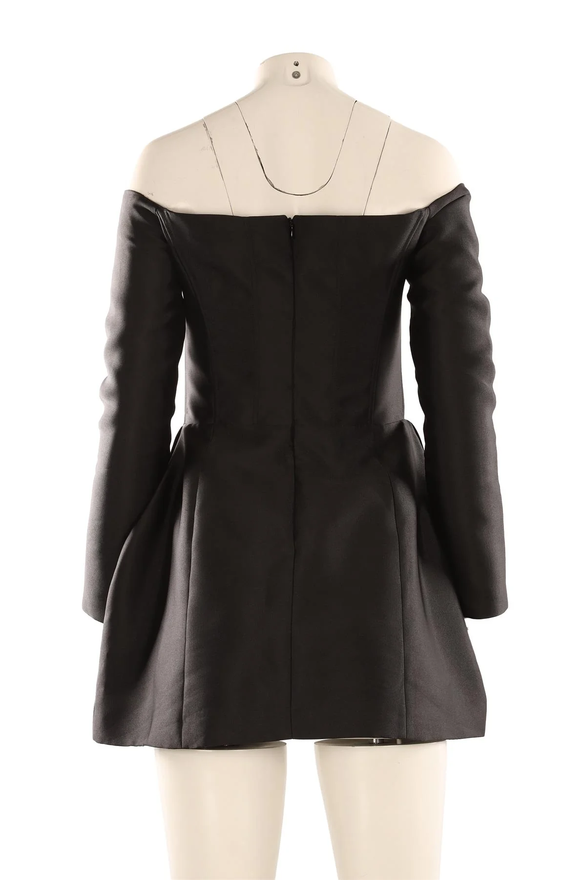 SILVIA ASTORE BLACK SATIN MINI DRESS IT 40 UK 8 - Image 4