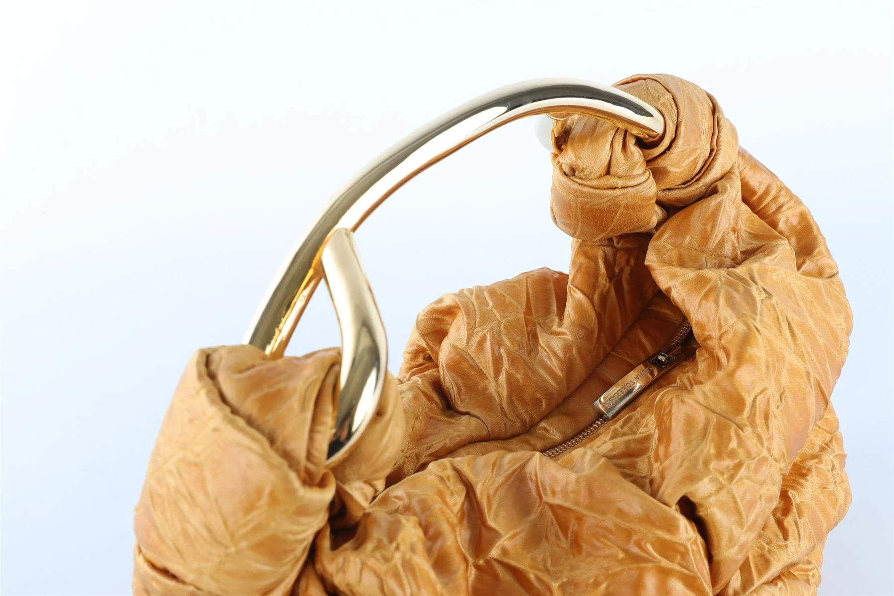 SILVIA TCHERASSI GOLD SOFIA SMALL SATIN TOTE BAG - Image 8