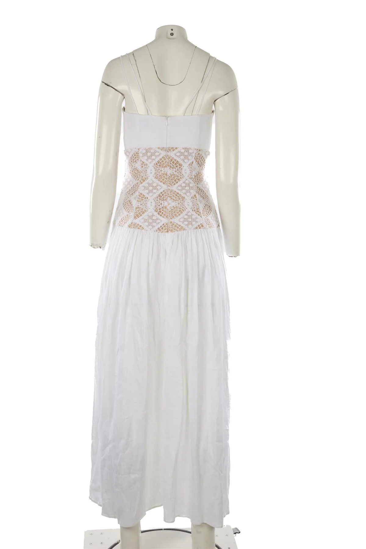 SILVIA TCHERASSI WHITE LINEN MAXI DRESS SMALL - Image 4
