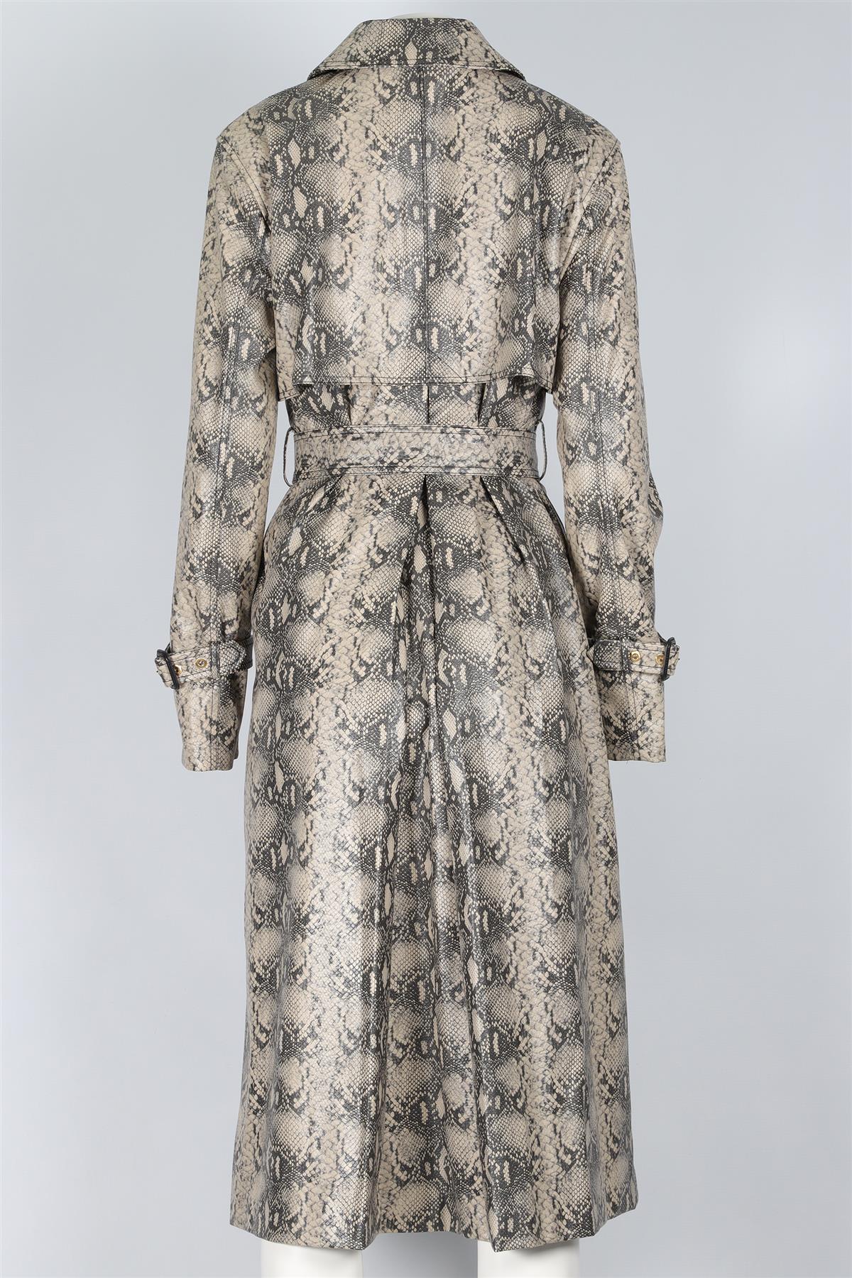 SIMKHAI TAUPE LEATHER TRENCH COAT SMALL - Image 4