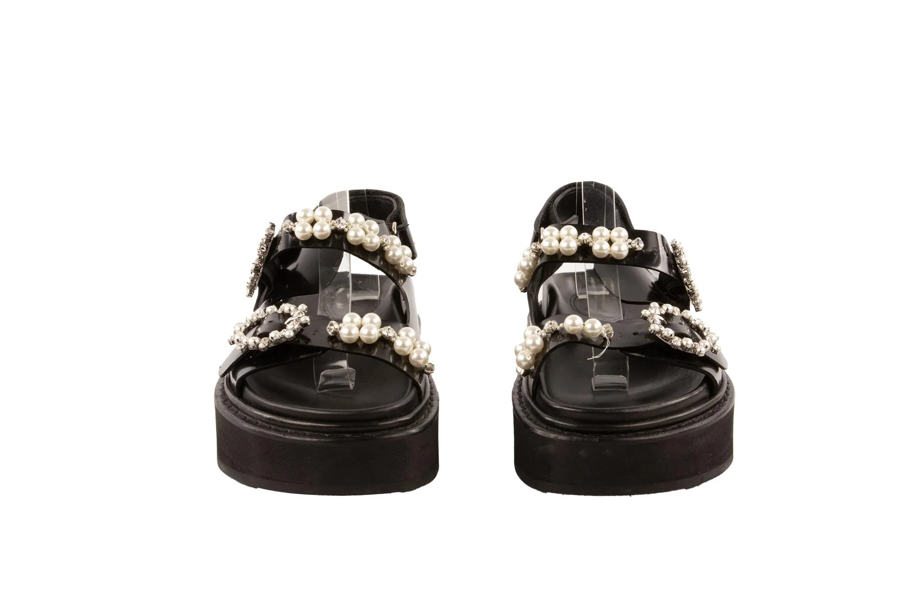 SIMONE ROCHA BLACK LEATHER PLATFORM SANDALS EU 40 UK 7 US 10 - Image 3