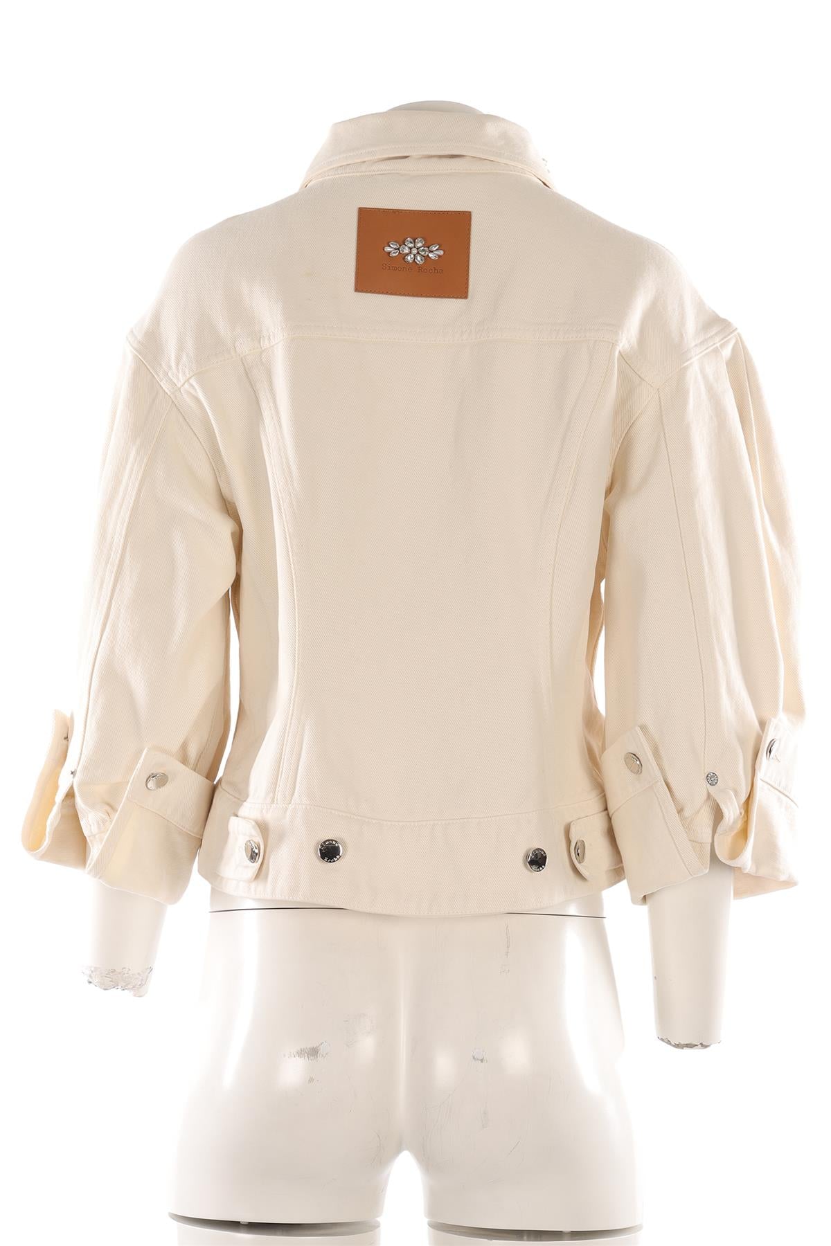 SIMONE ROCHA CREAM DENIM JACKET UK 12 - Image 4