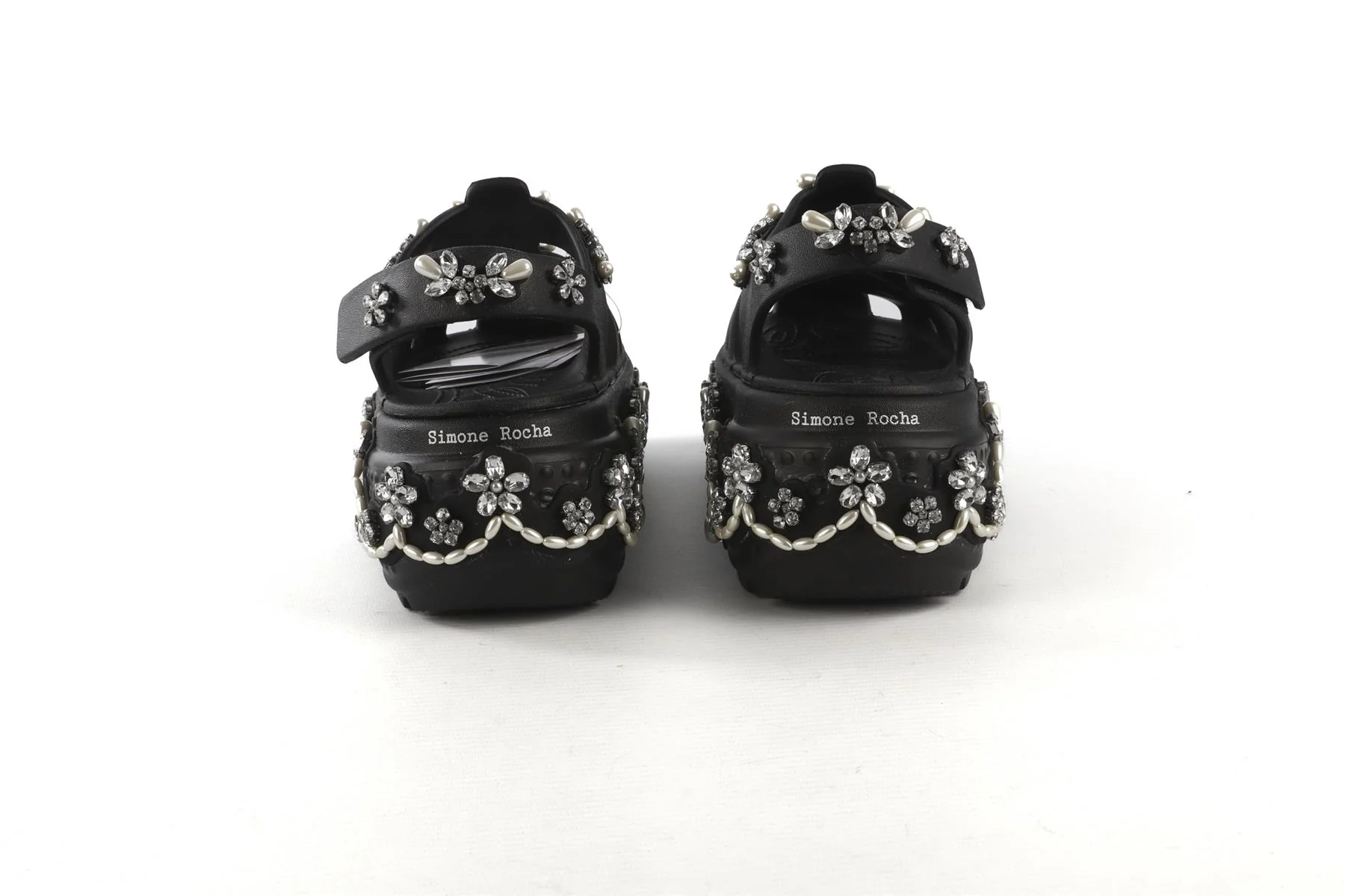 Simone Rocha + Crocs Black Stomp Rubber Platform Sandals UK 3-4 - Image 5