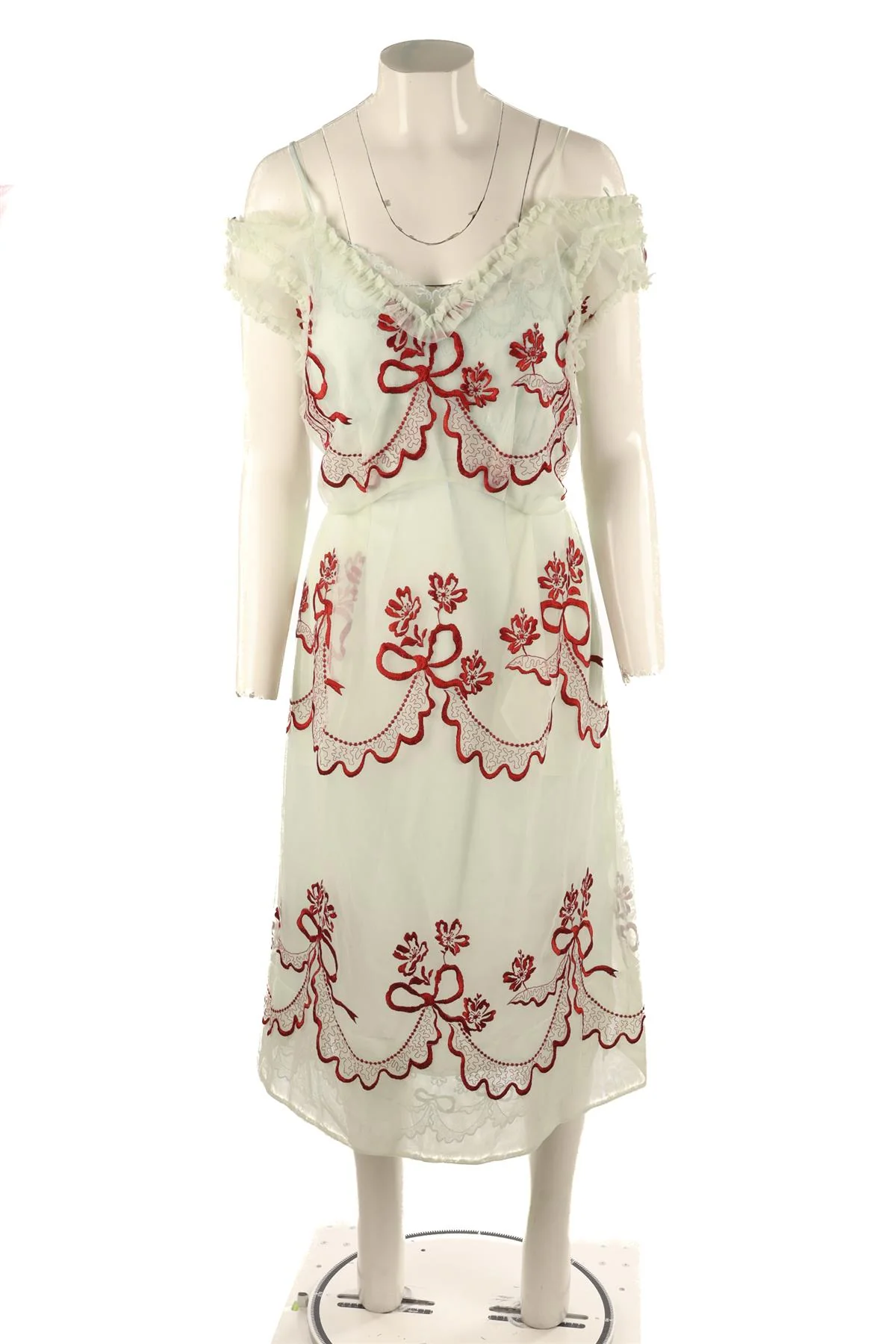 SIMONE ROCHA GREEN TULLE MIDI DRESS UK 8 - Image 2