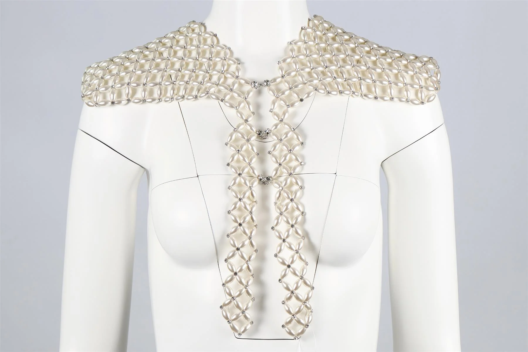SIMONE ROCHA IVORY CRYSTAL AND FAUX PEARL COLLAR - Image 2