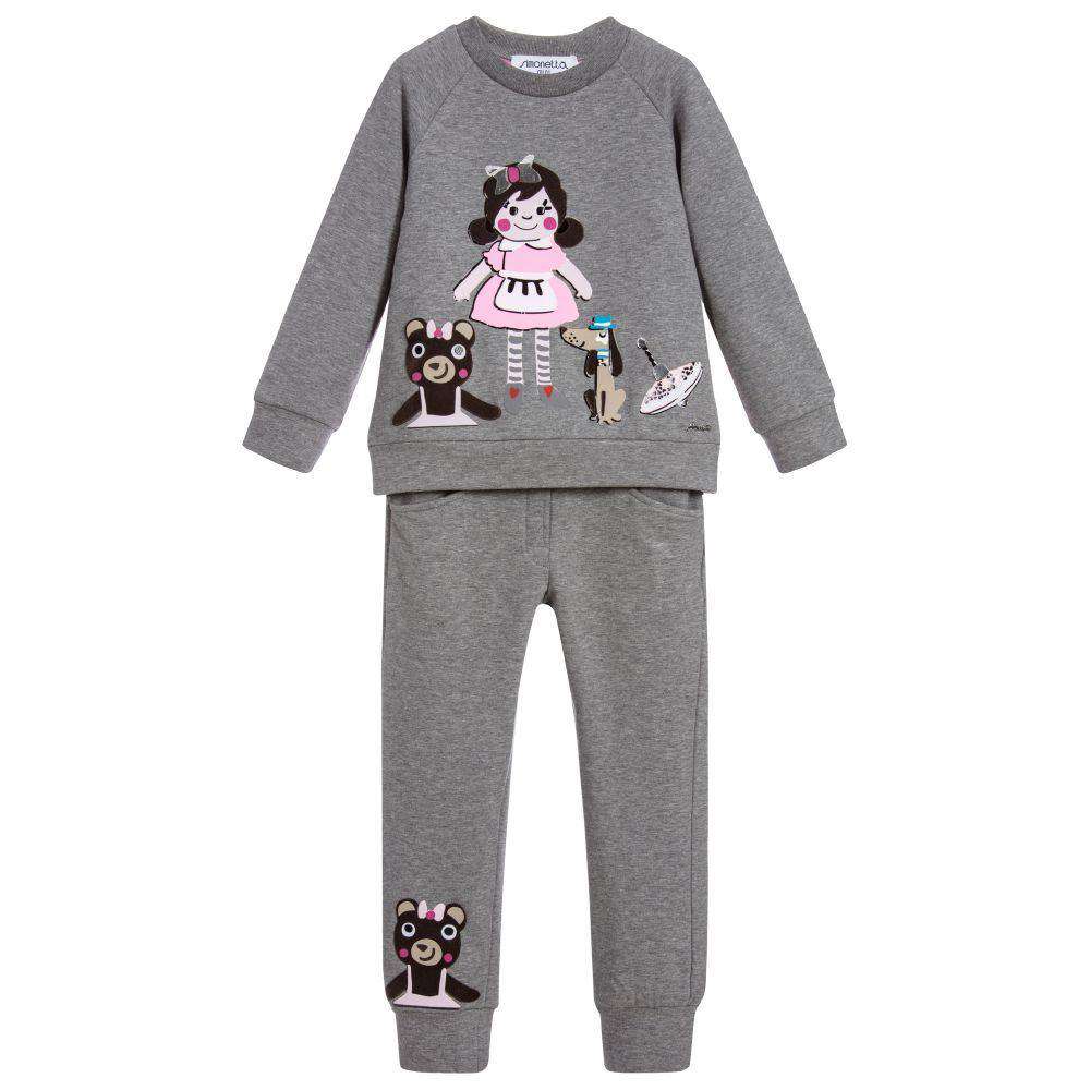 SIMONETTA MINI GIRLS GREY & PINK TRACKSUIT 4 YEARS